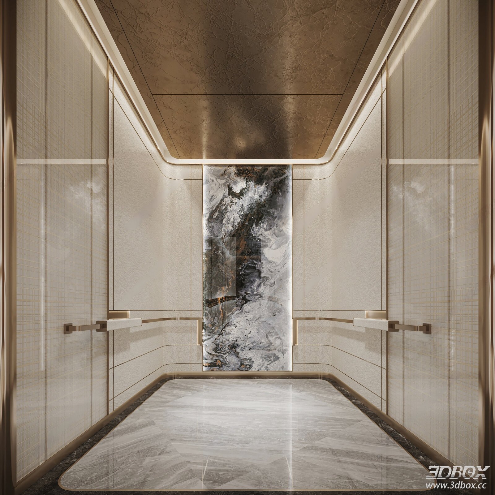 Luxury Modern Elevator Interior Scene