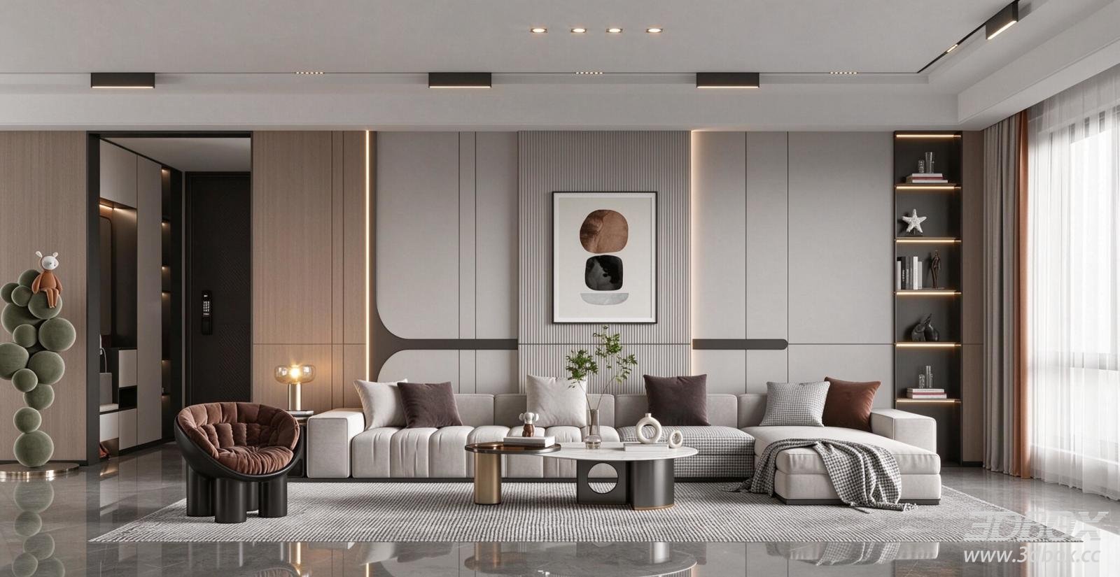 Modern Luxury Minimalist Living Room Scene