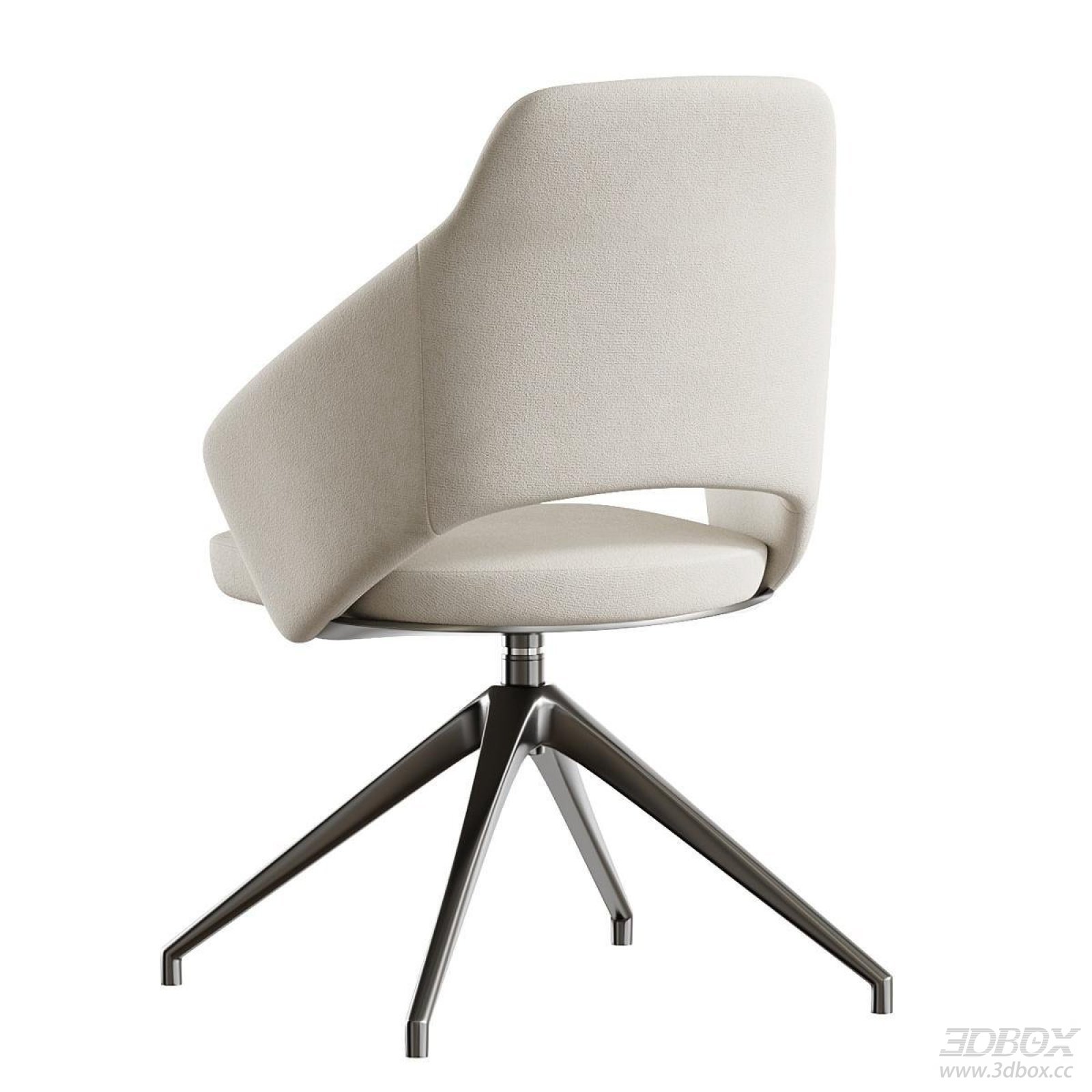 Modern Swivel Fabric Upholstered Office Chair with Metal Base