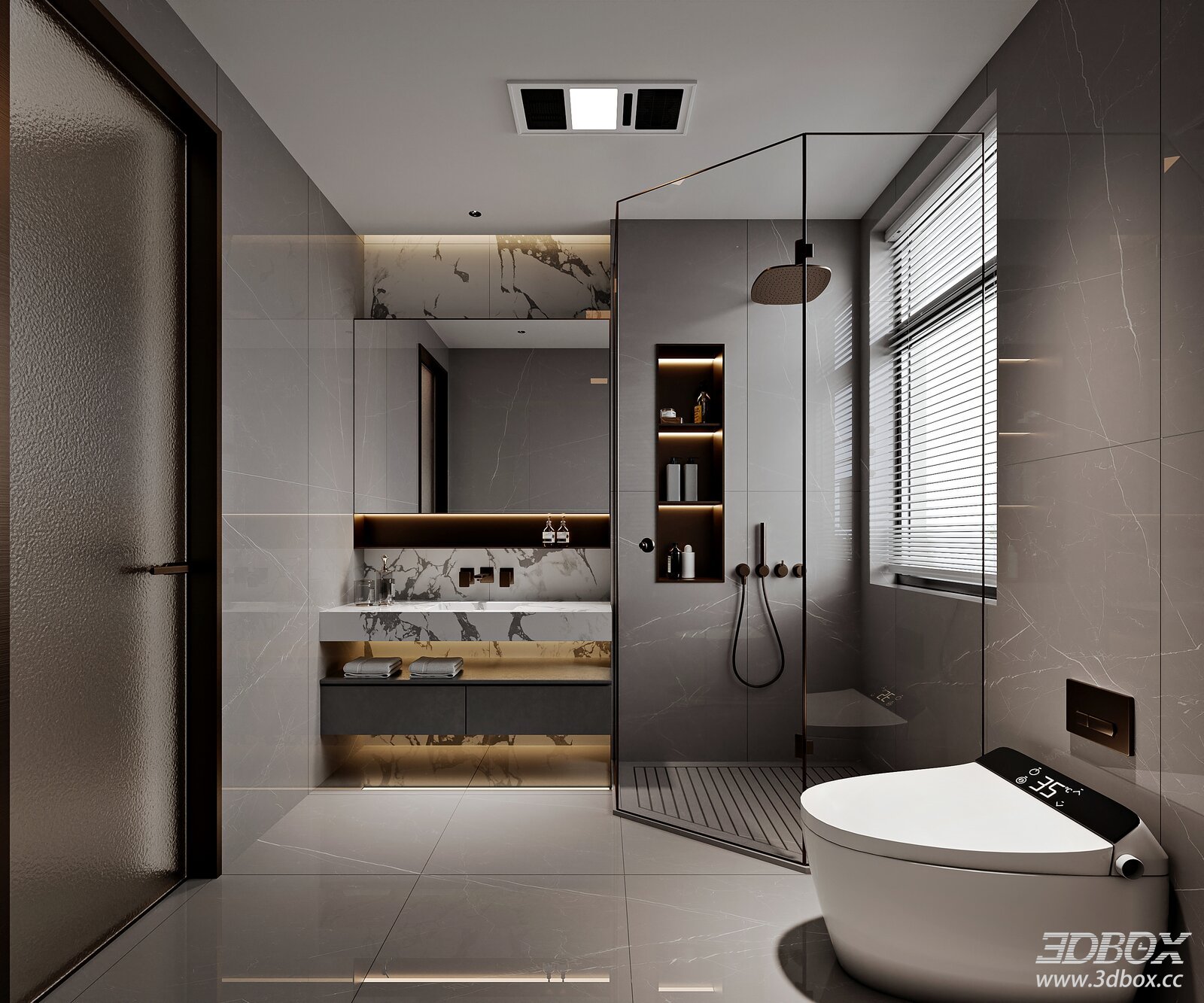 Modern Luxury Marble Bathroom Scene