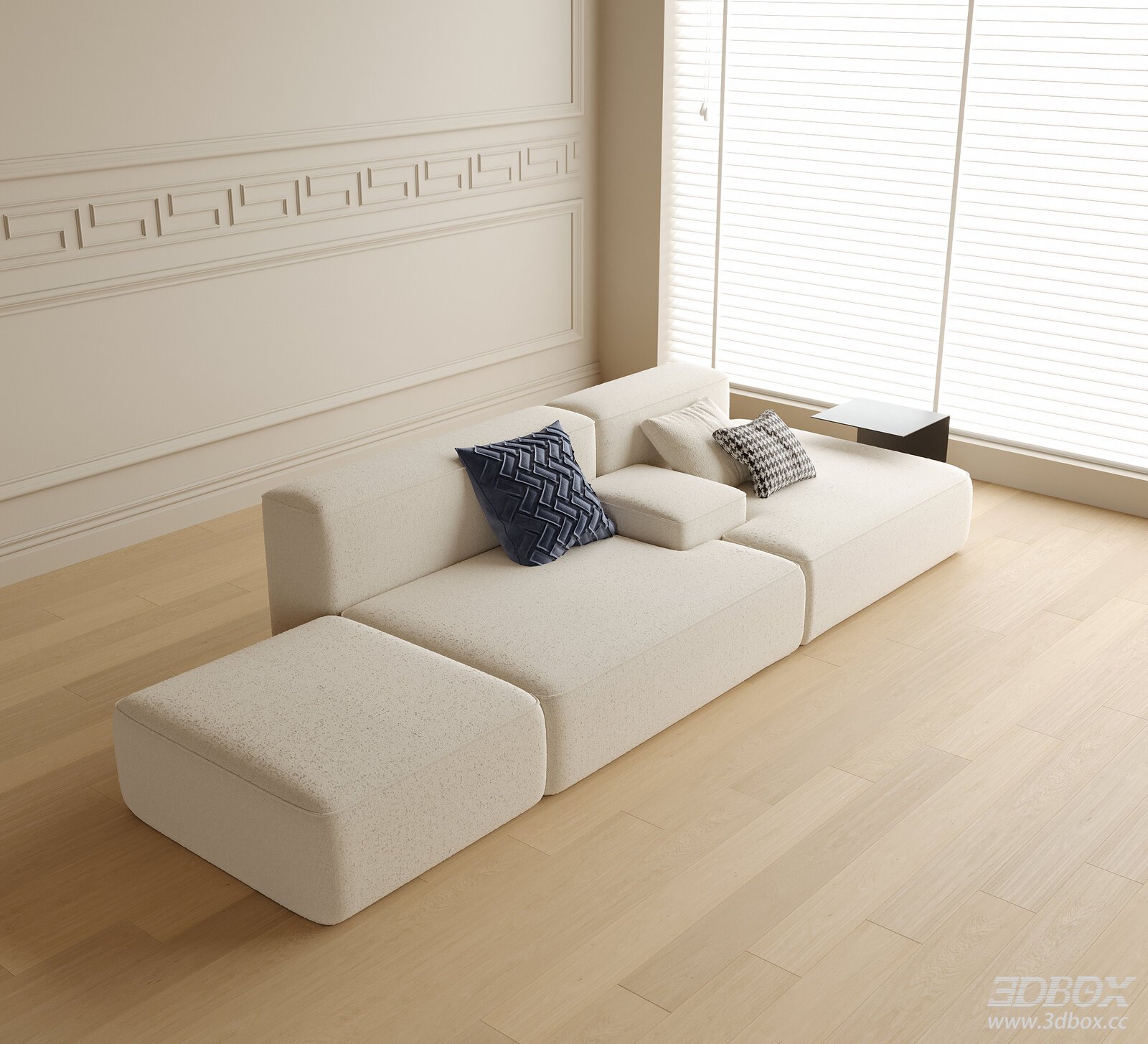 Modern Modular Boucle Fabric Sofa Set
