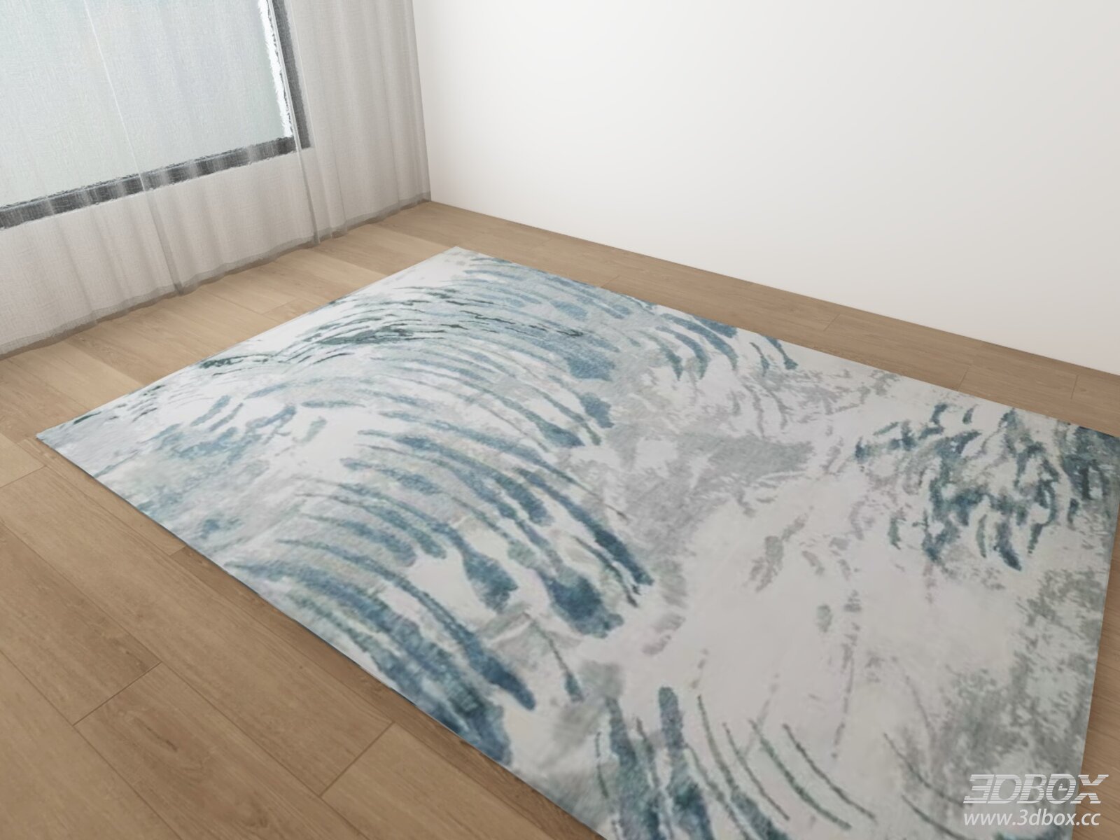 Abstract Blue Grey Watercolor Pattern Carpet