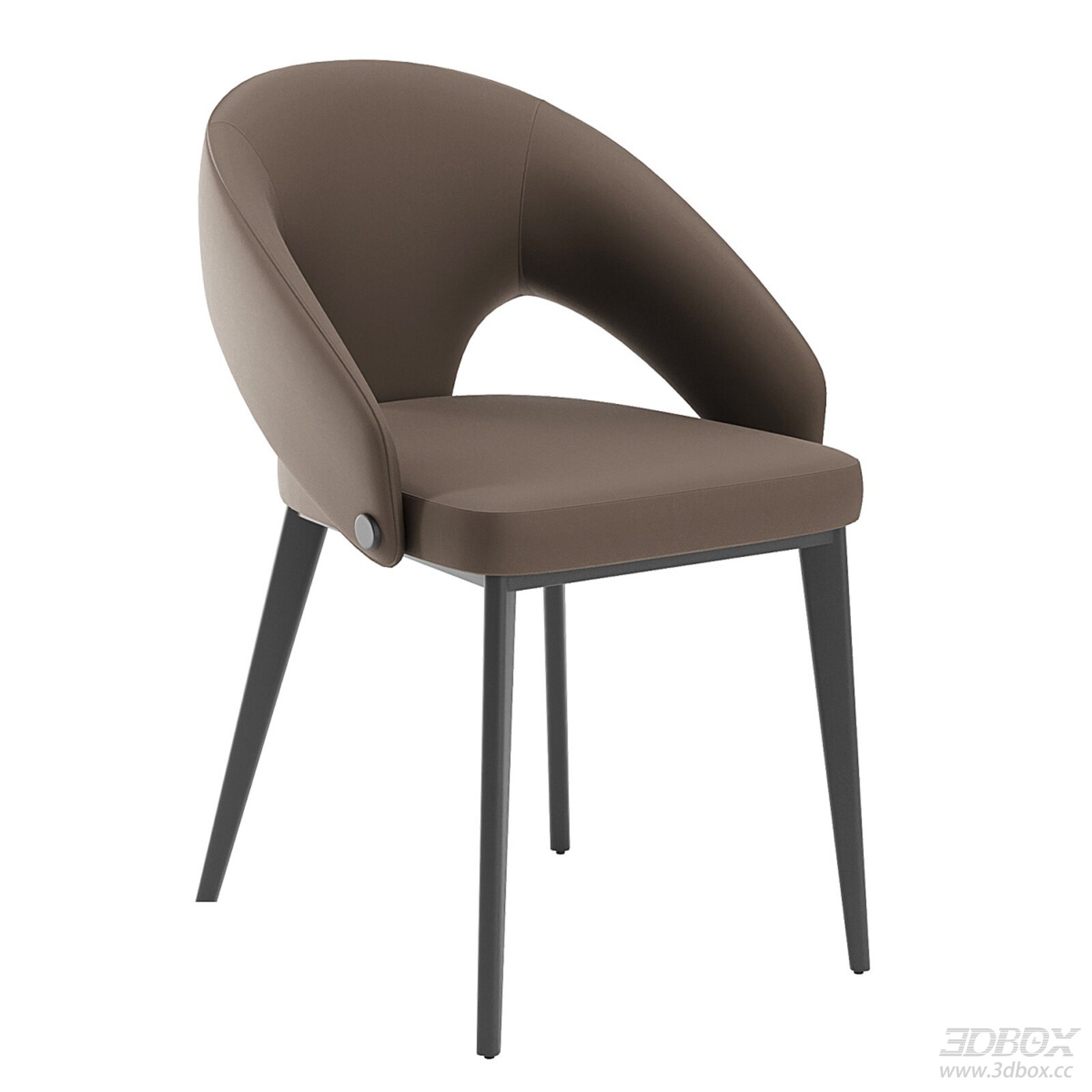 Modern Minimalist Upholstered Dining Chair with Metal Legs