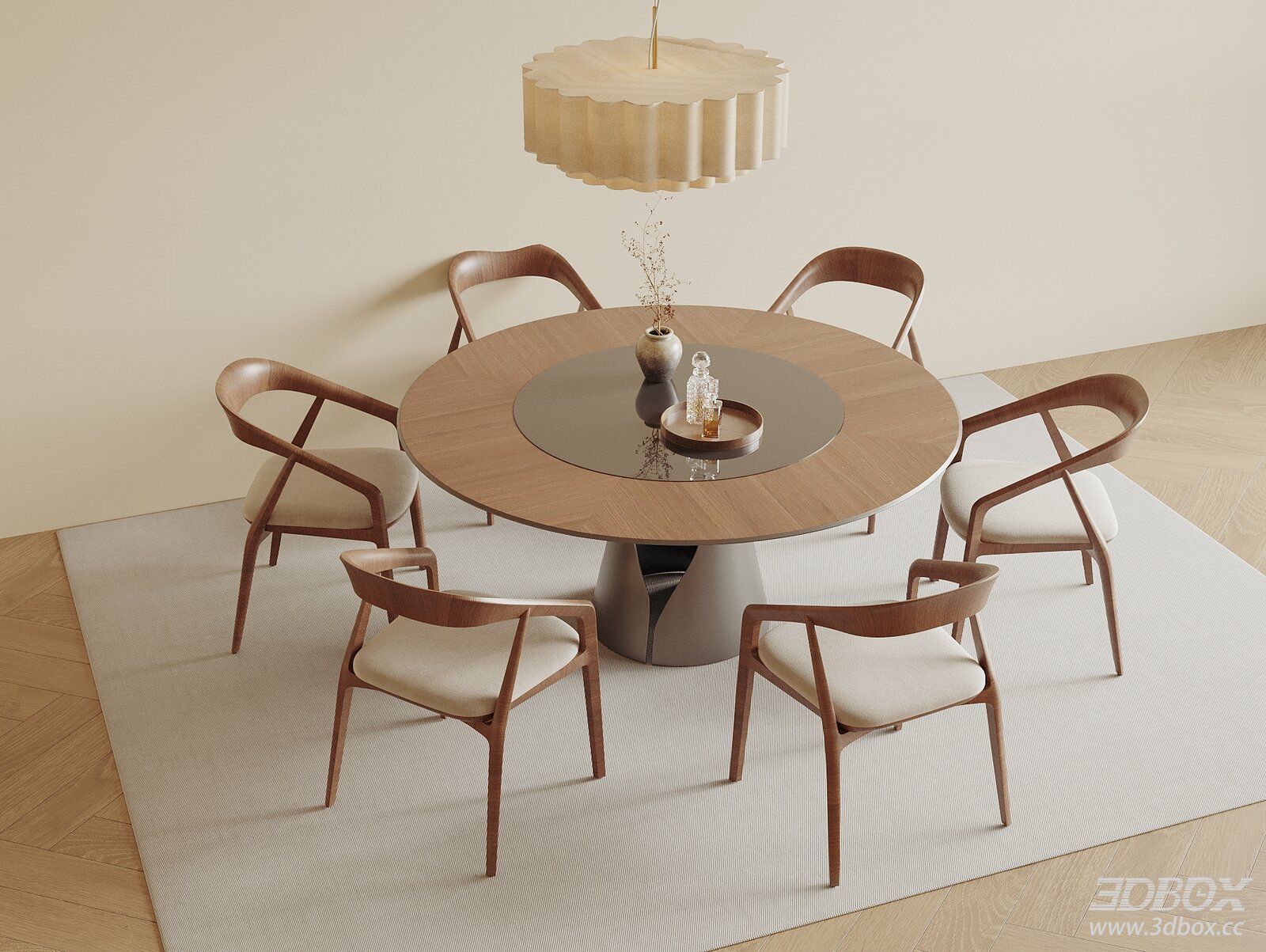 New Chinese Style Round Dining Table and Chairs Set