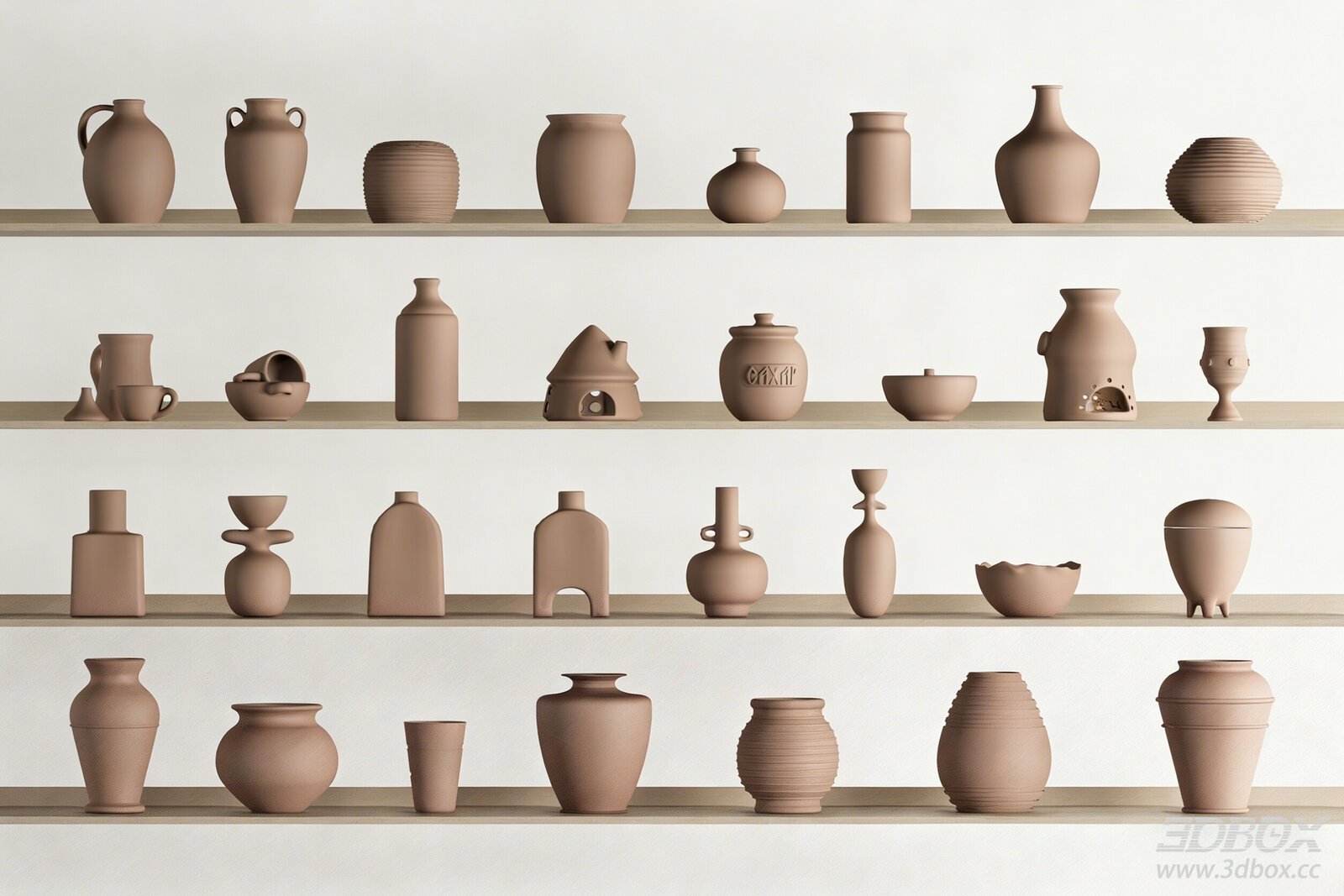 Modern Terracotta Pottery Decor Set