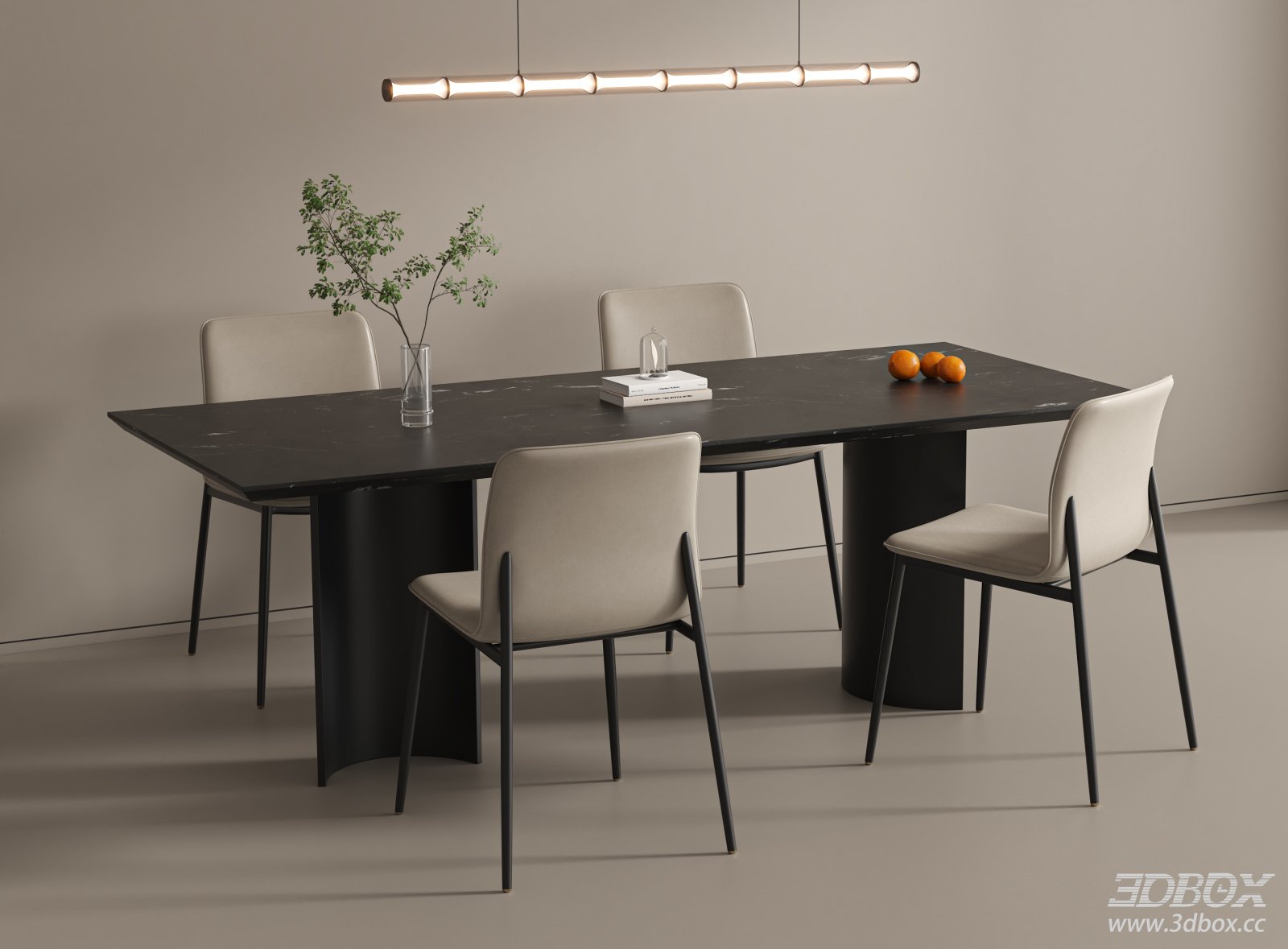 Modern Marble Dining Table and Chairs Set