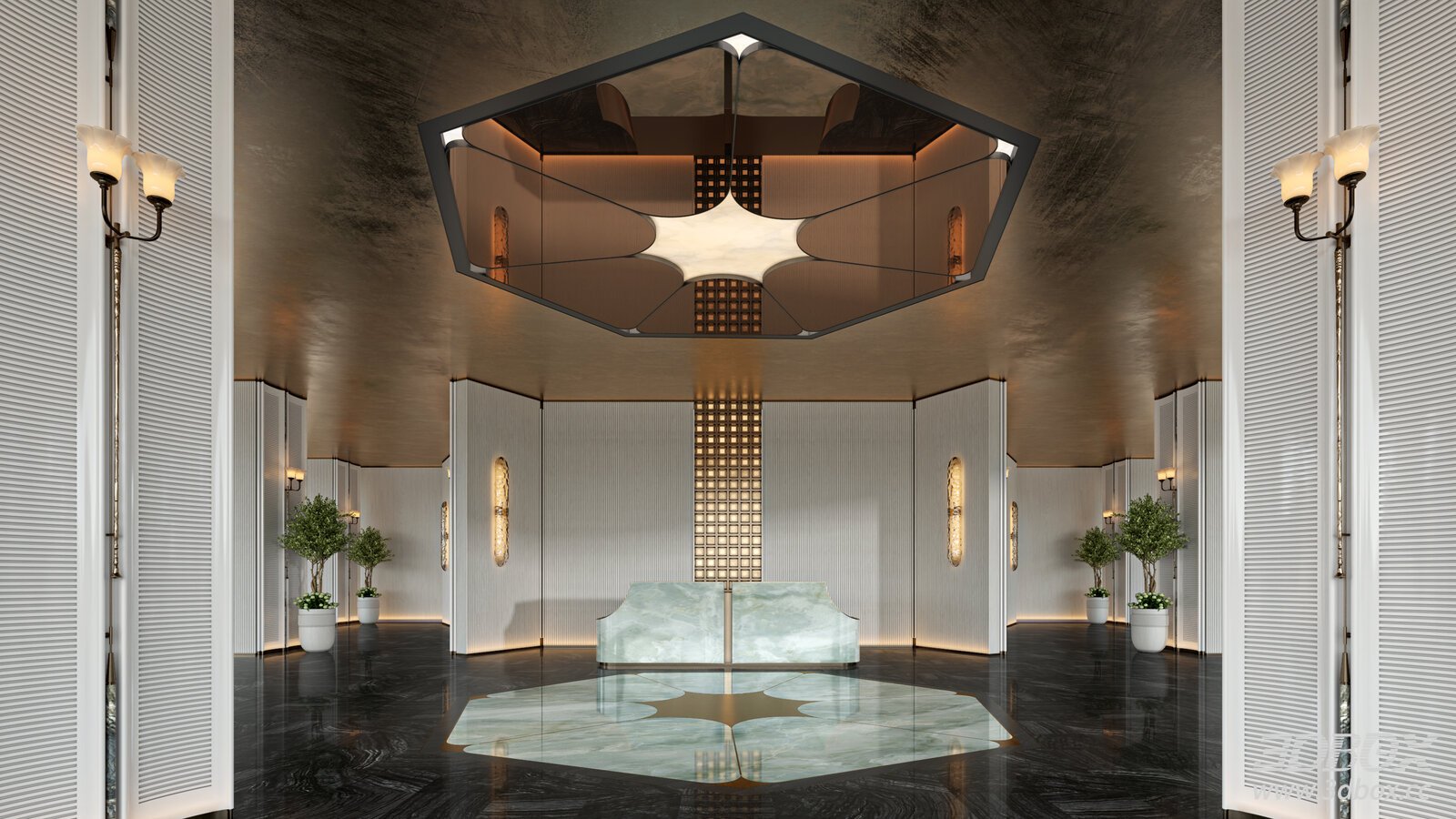 Luxury Modern Reception Lobby Interior