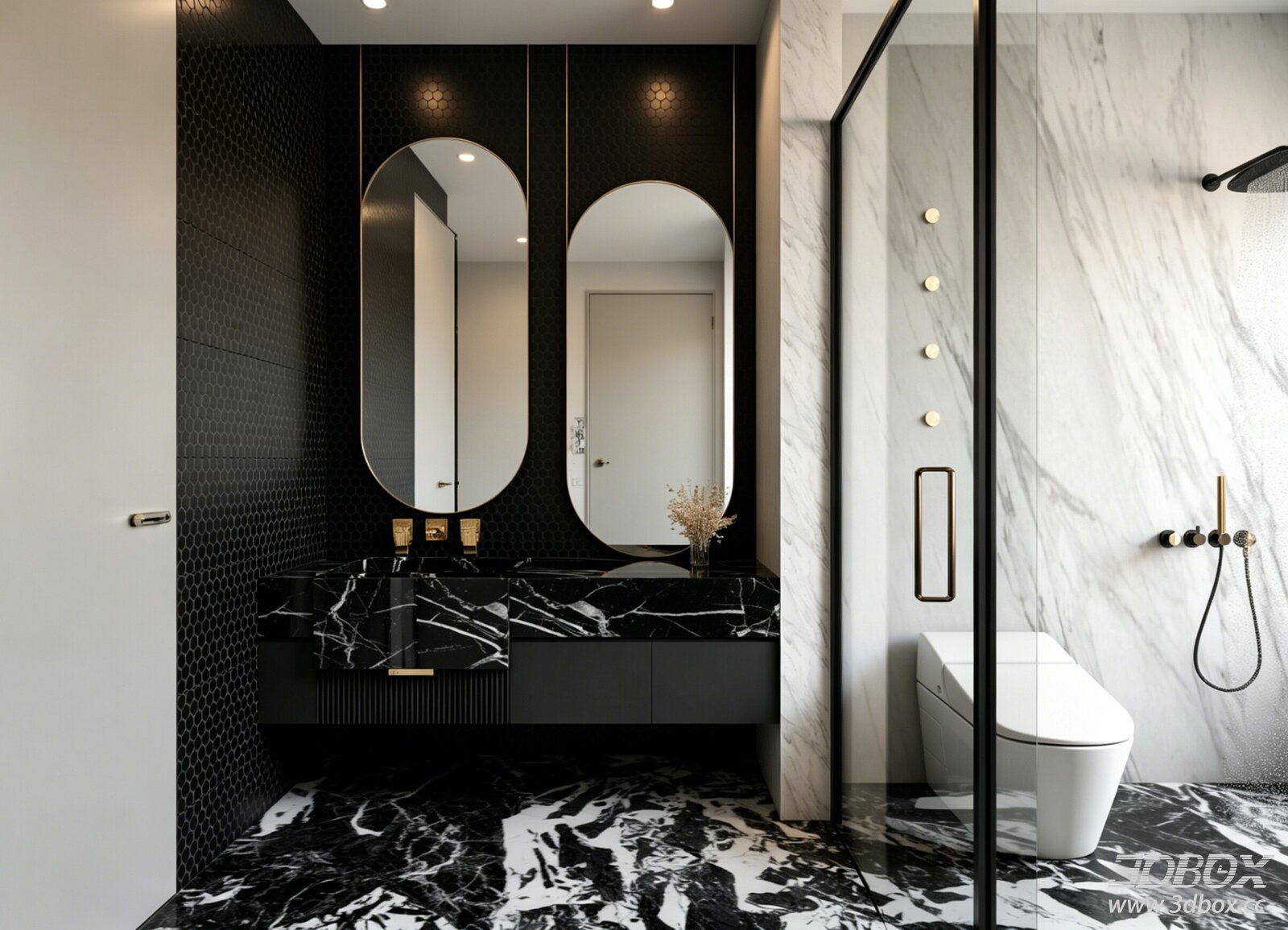 Modern Luxury Marble Bathroom Scene