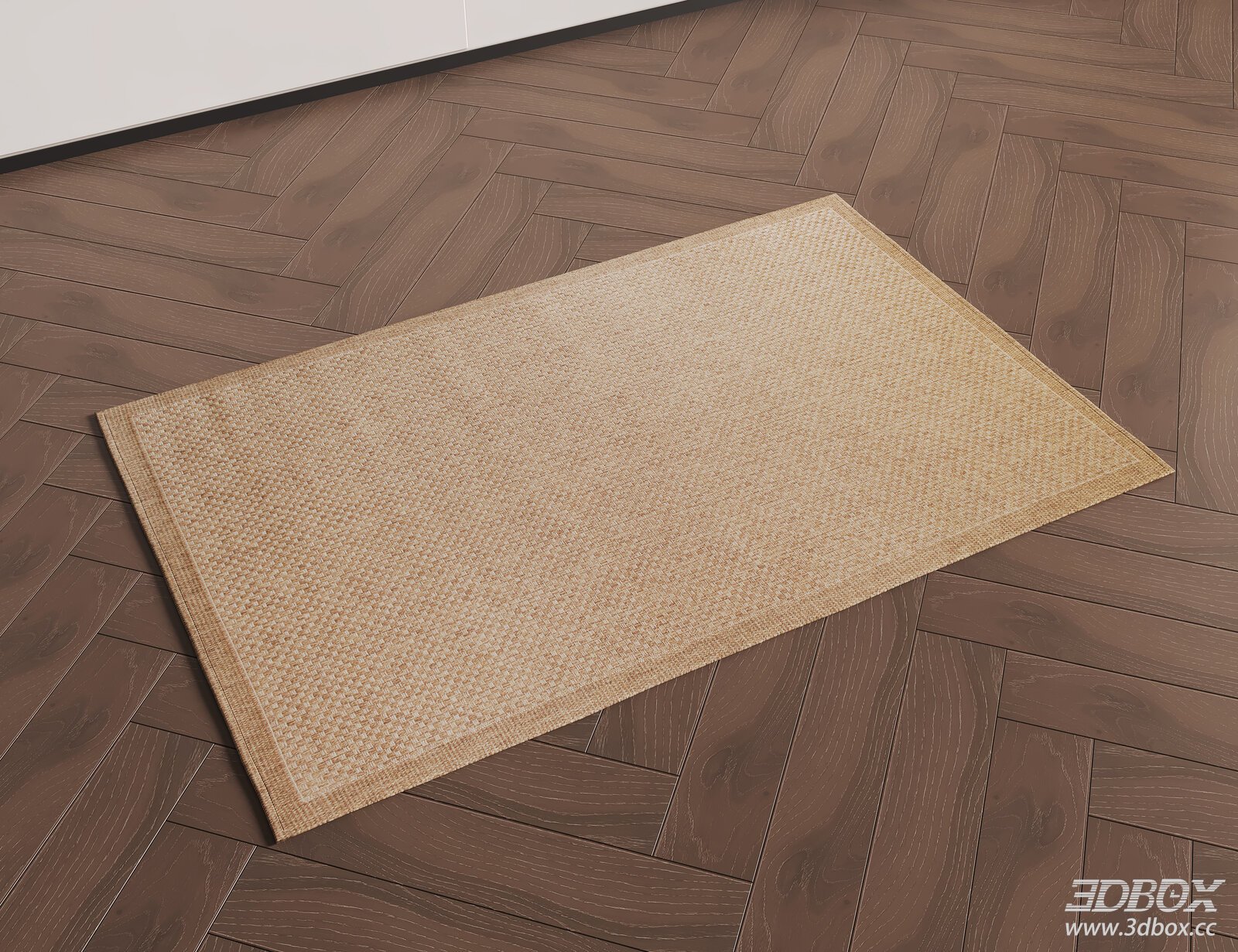 Mid Century Woven Beige Jute Carpet