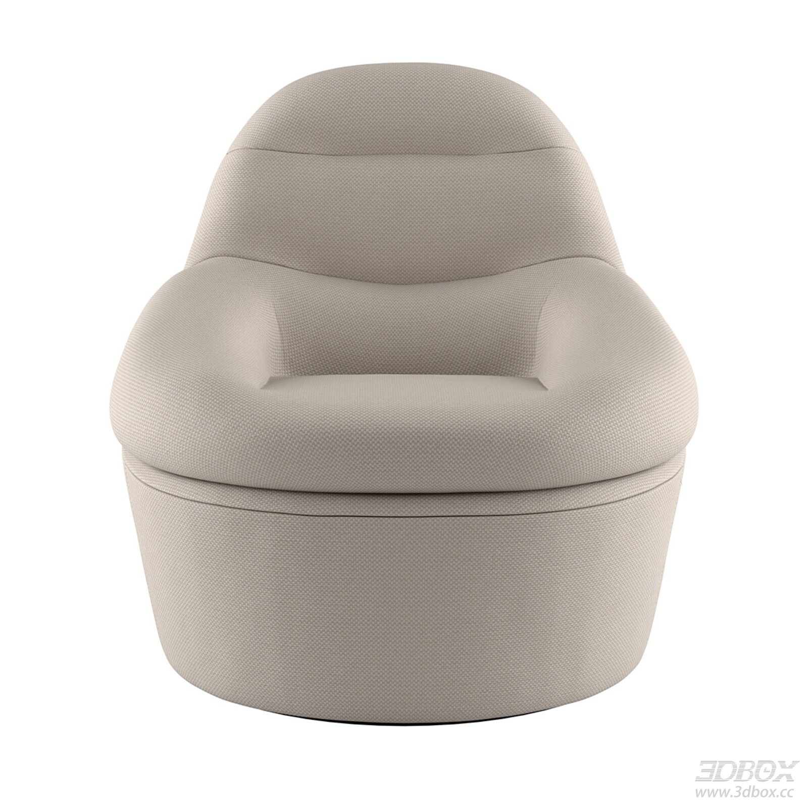 Modern Beige Fabric Upholstered Single Sofa Armchair