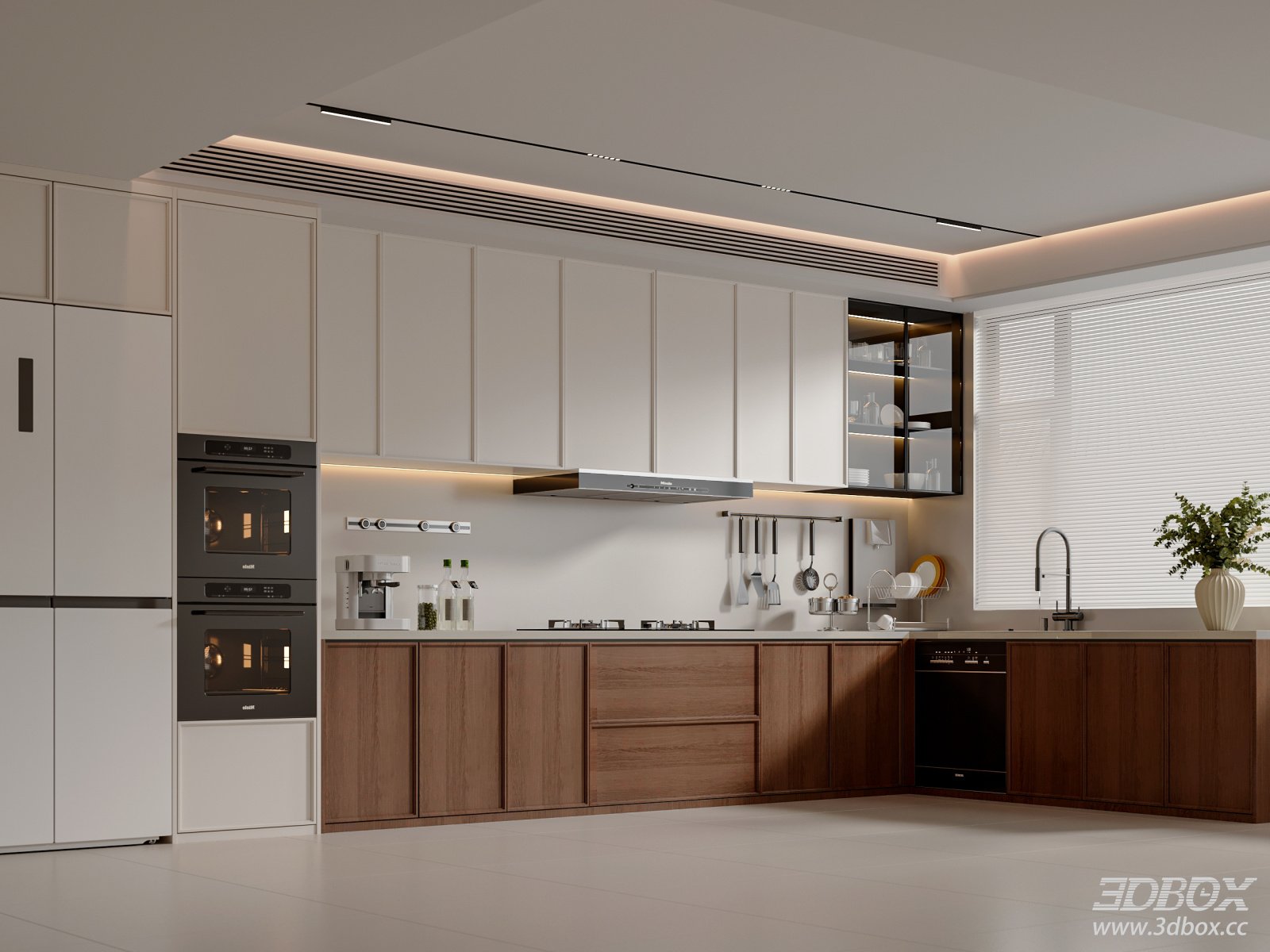 Mid-Century Modern Open Kitchen Scene