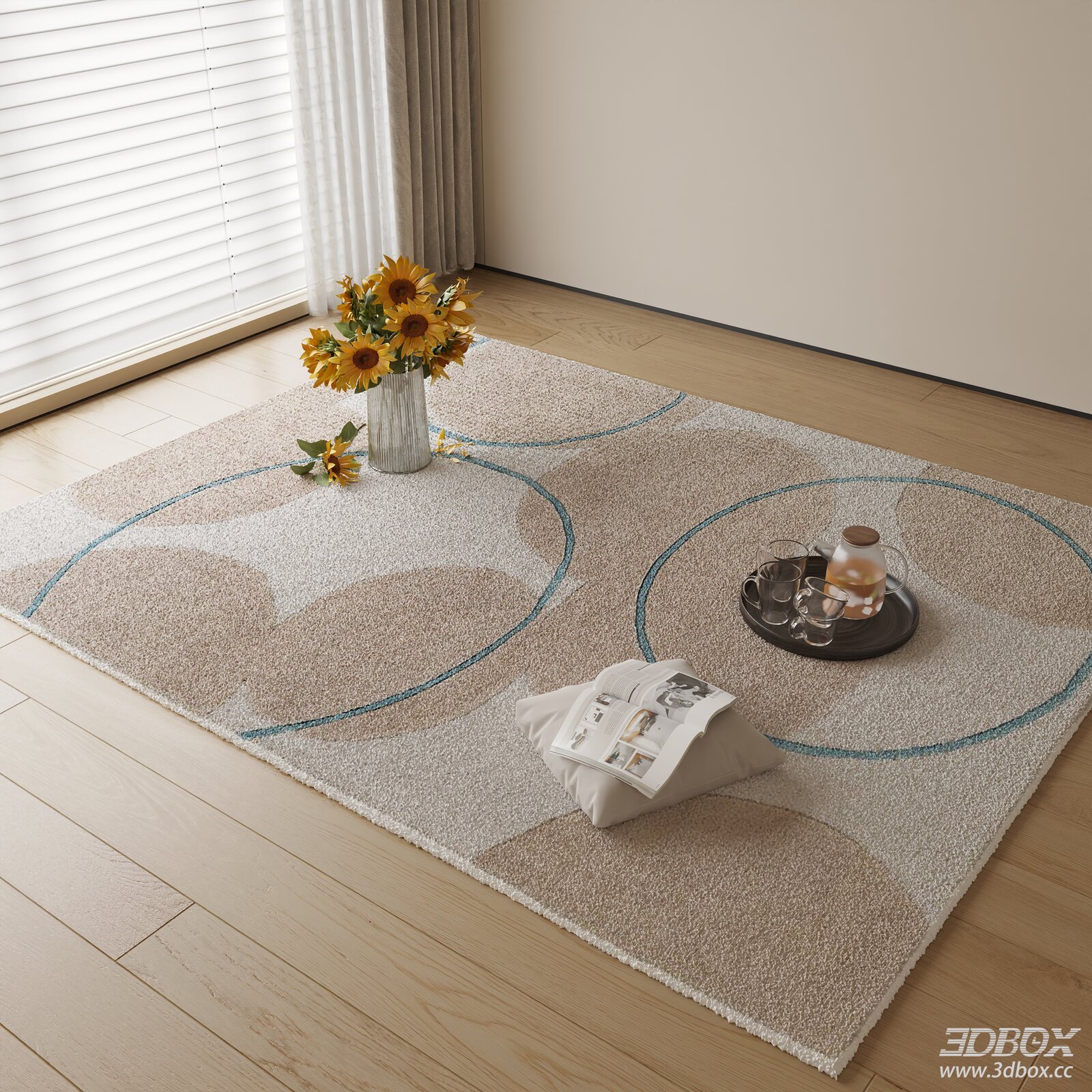 Modern Abstract Geometric Plush Carpet