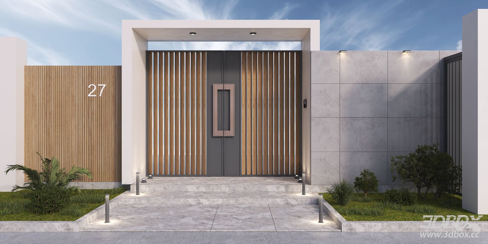 Modern Villa Double Entrance Gate Exterior Door