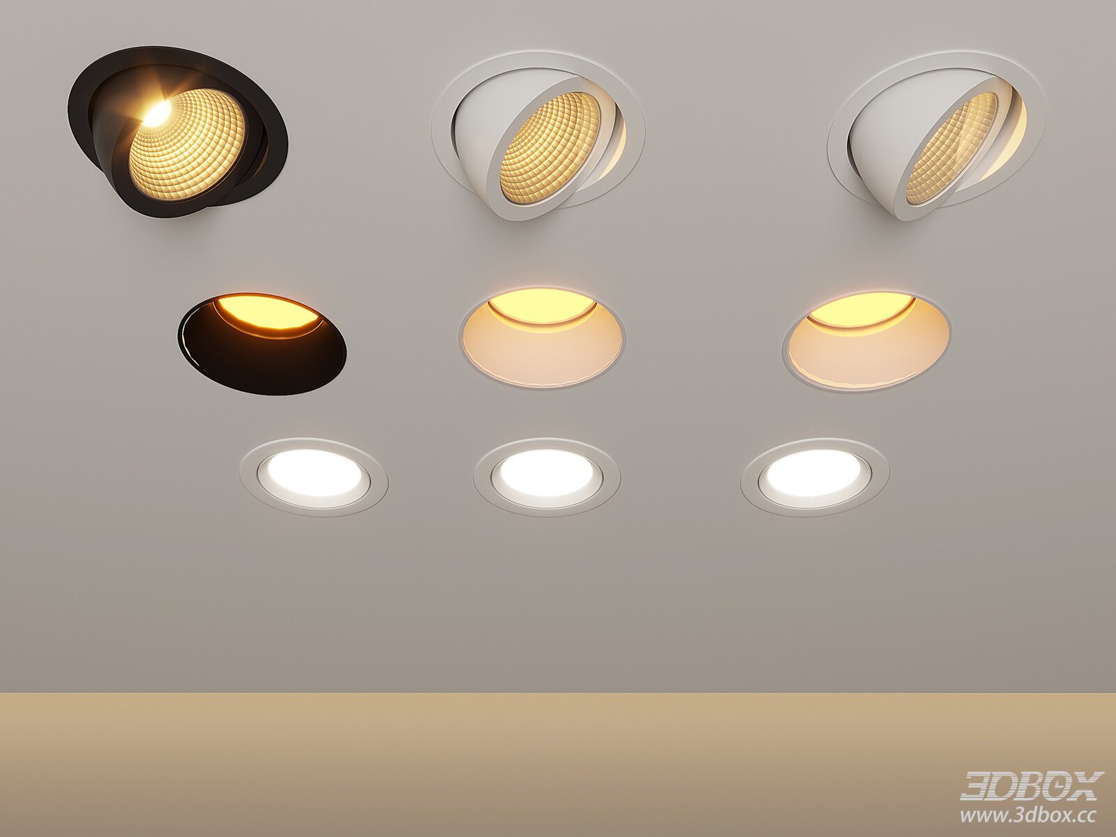 Modern Recessed Adjustable Spotlight Downlight Set