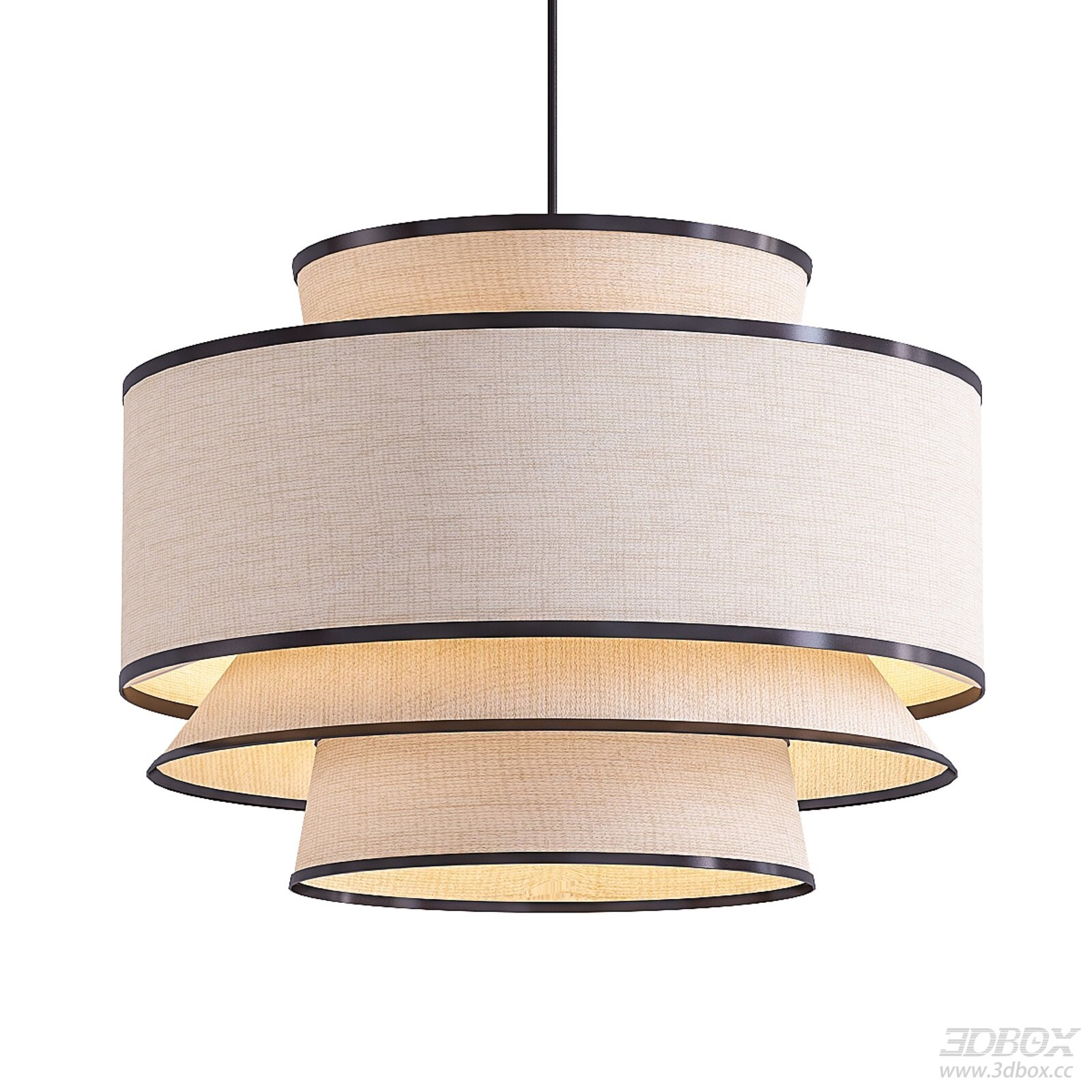 Layered Fabric Shade Ceiling Pendant Lamp
