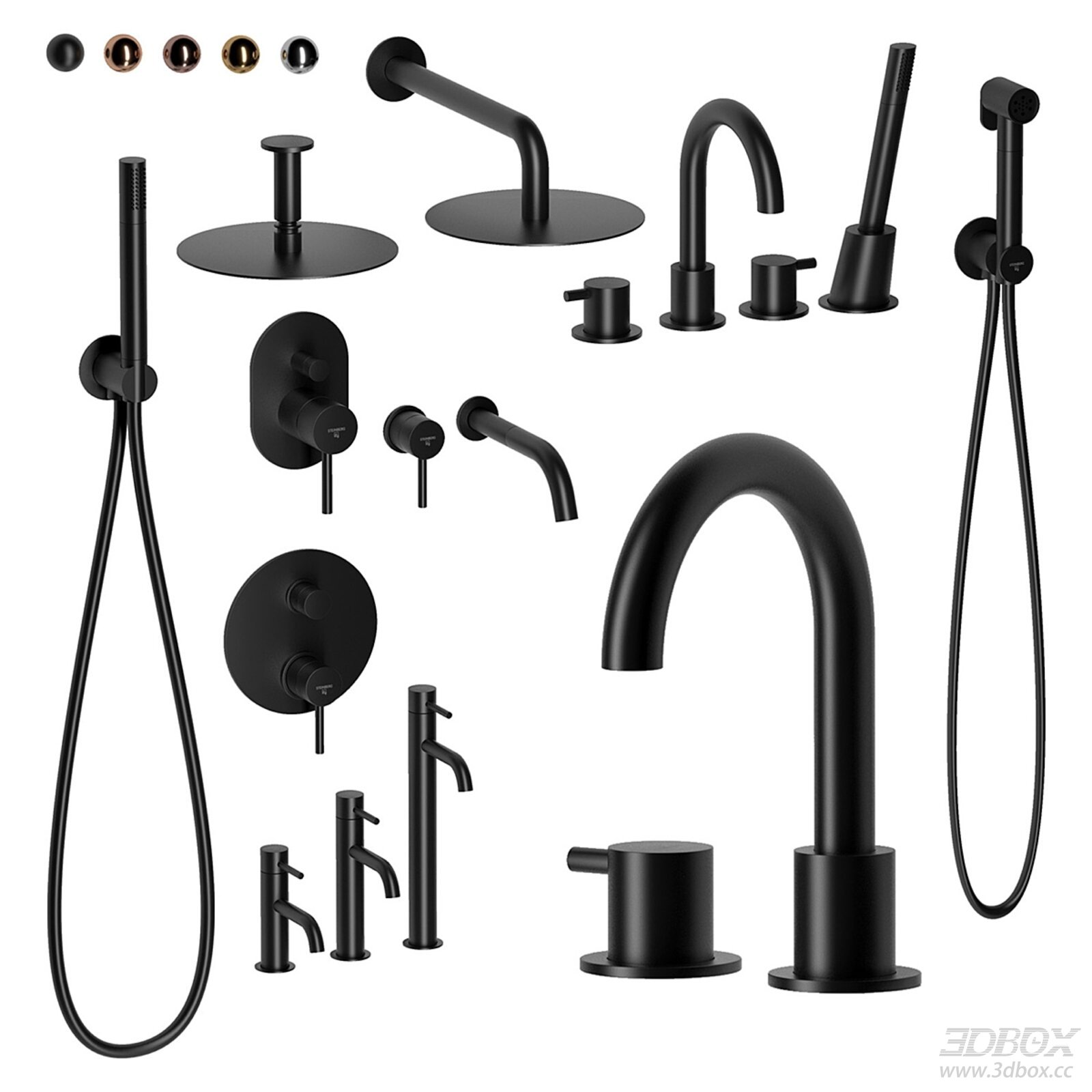 Matte Black Bathroom Faucet and Shower Set
