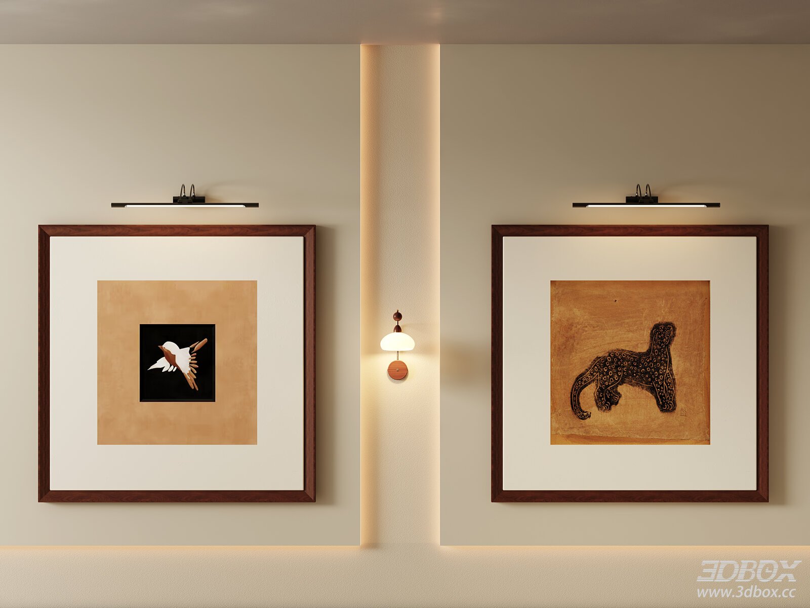 Vintage Framed Wall Art Set with Wooden Frames