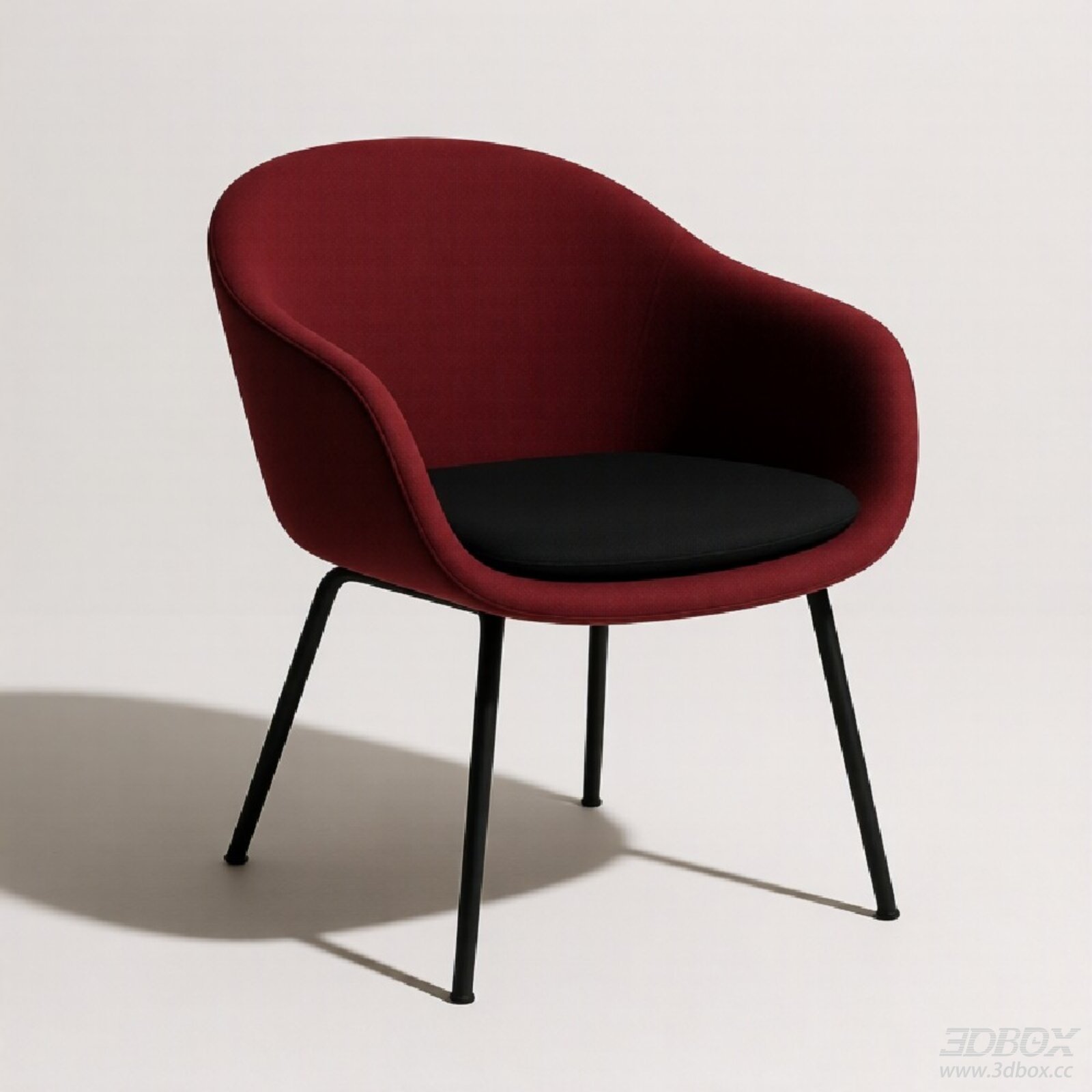 Modern Fabric Upholstered Armchair with Metal Legs