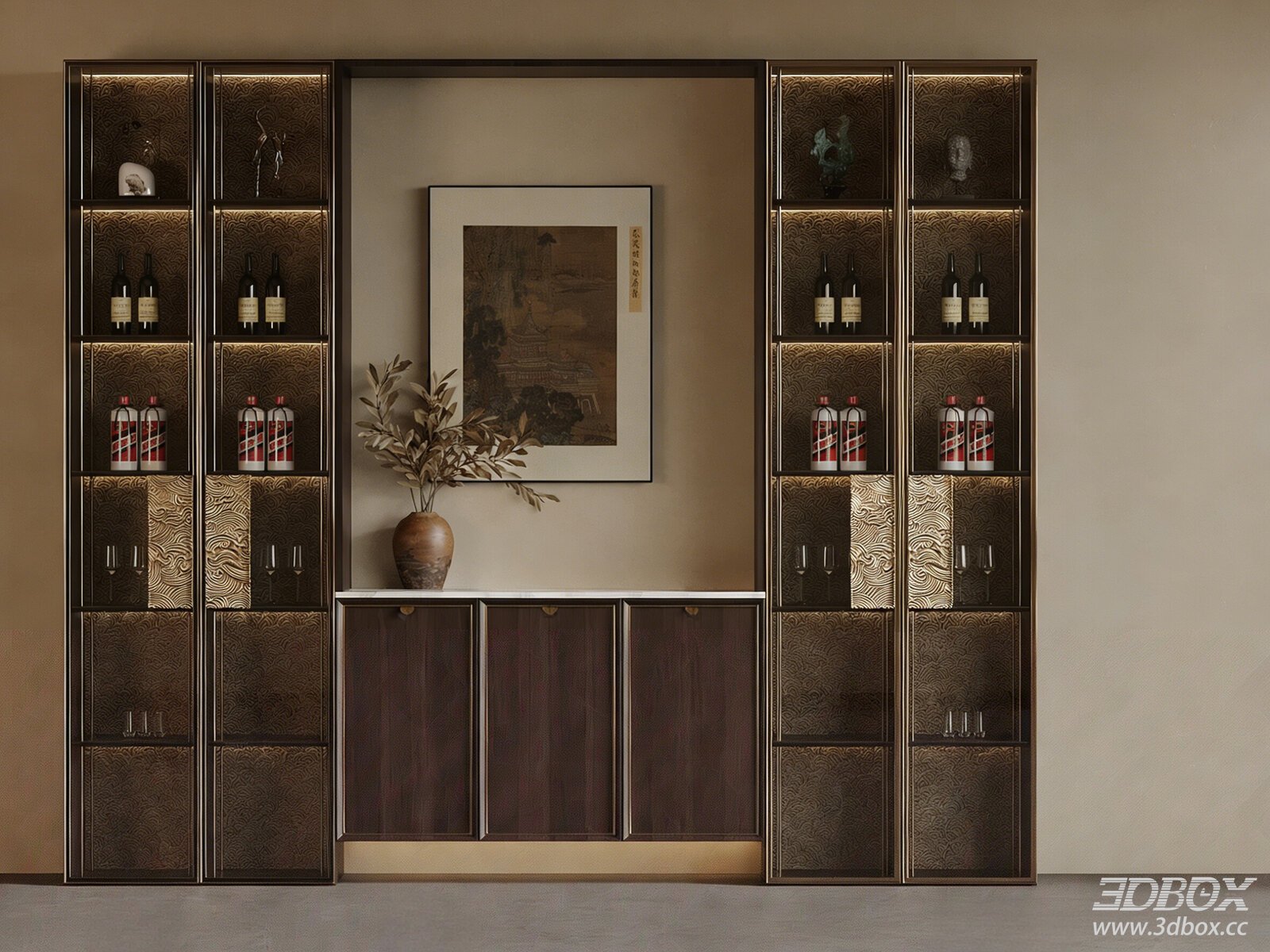 New Chinese Style Wine Cabinet Sideboard Display Unit