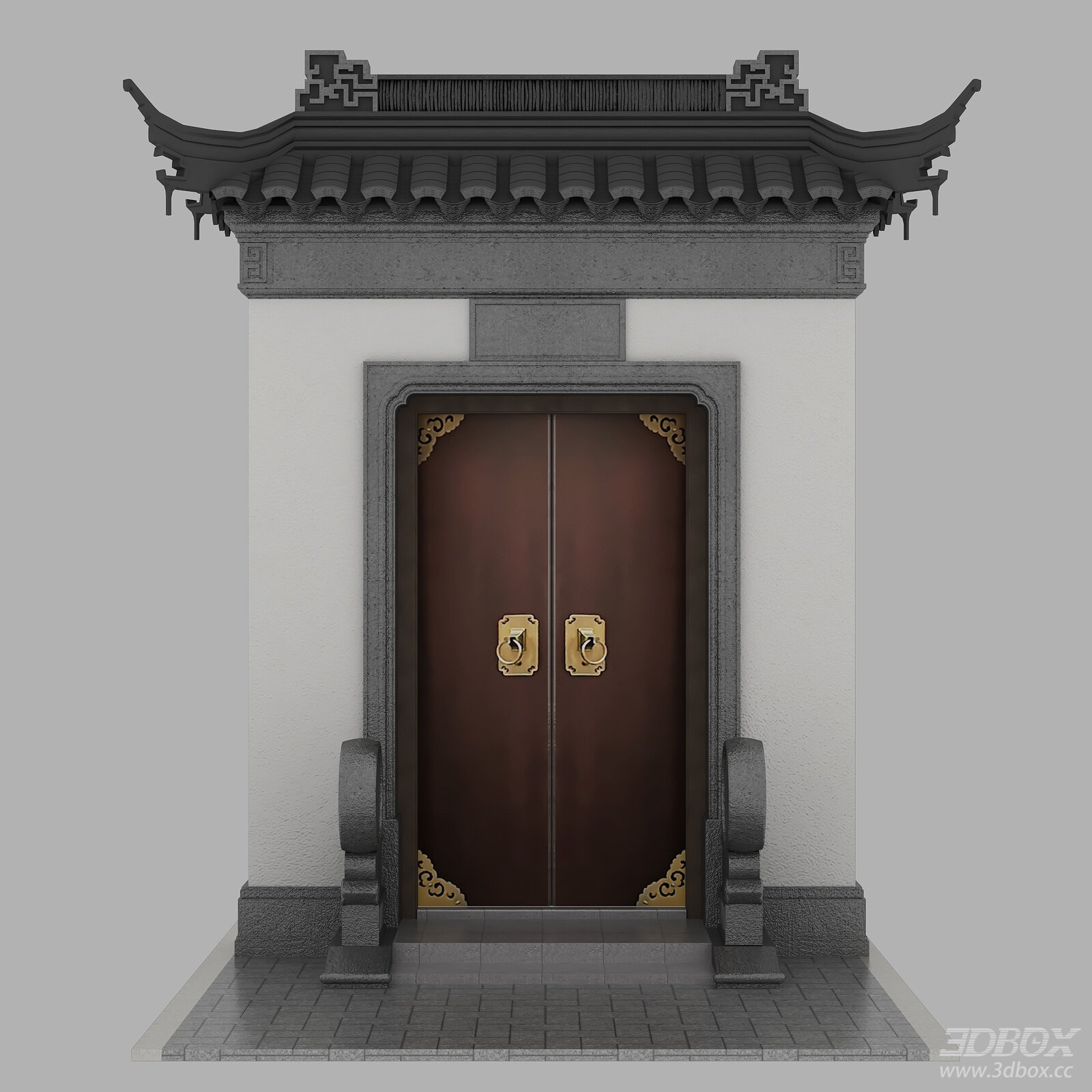 Traditional Chinese Ancient Architecture Entrance Gate