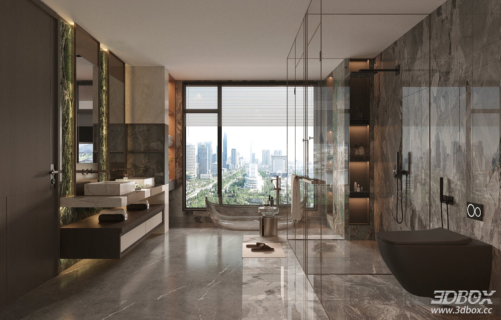 Modern Italian Luxury Marble Bathroom Scene