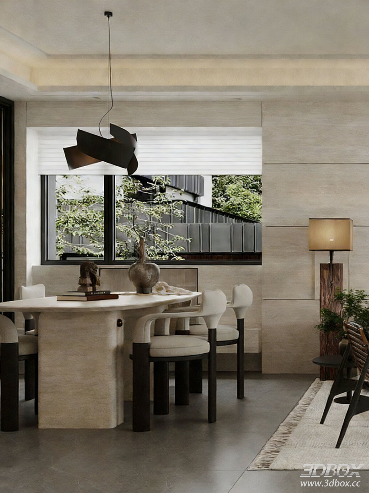 Italian Luxury Minimalist No-main-light Dining Room Interior