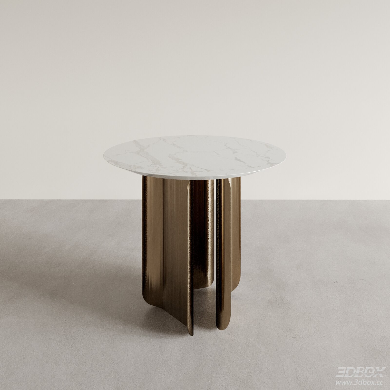 Modern Luxury Round Marble Top Brass Base Side Table