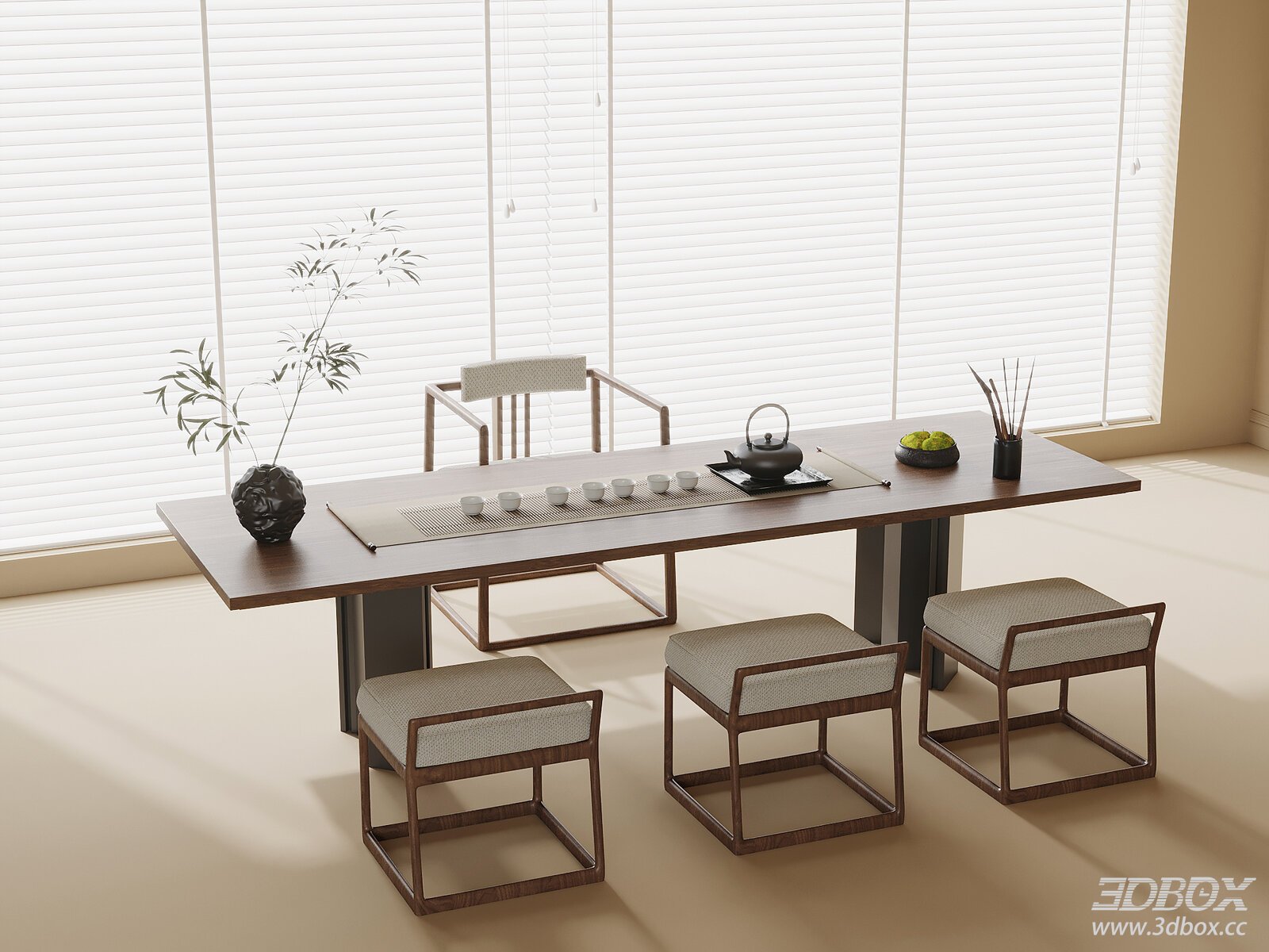New Chinese Style Tea Table Set with Chairs