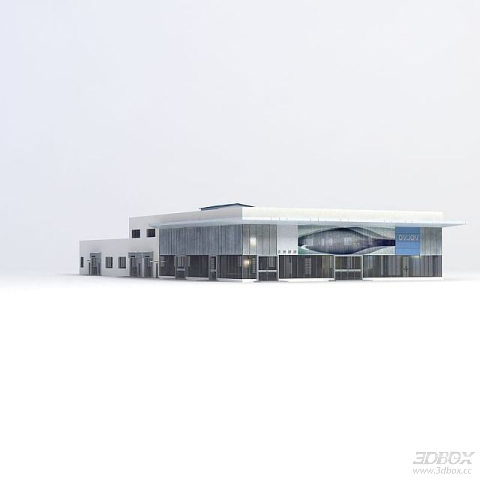 Modern Auto Repair Shop Commercial Building Exterior