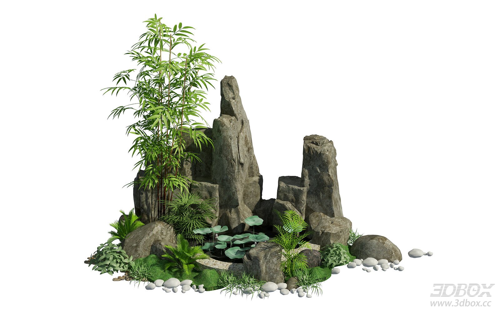 New Chinese Style Zen Garden Rockery Landscape Set