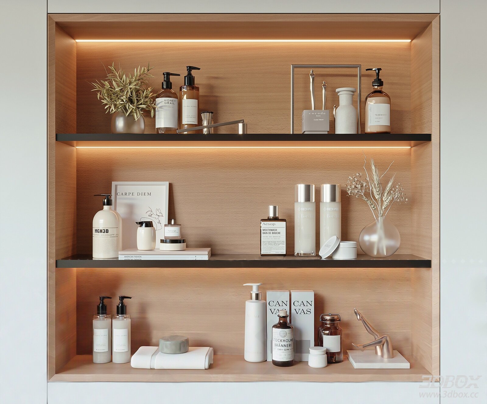 Modern Bathroom Toiletries Cosmetics Decor Set