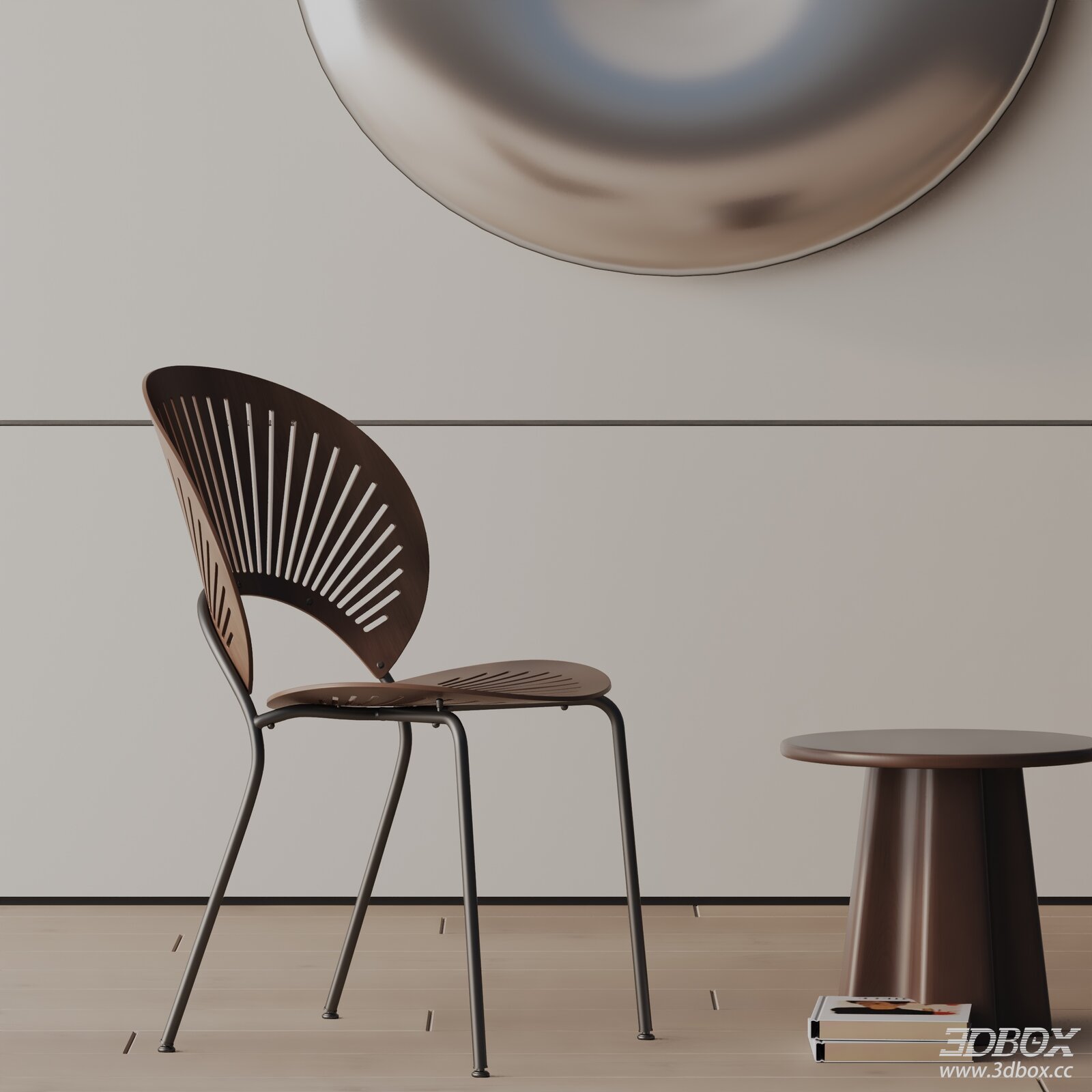 Modern Minimalist Wooden Leisure Chair with Metal Frame