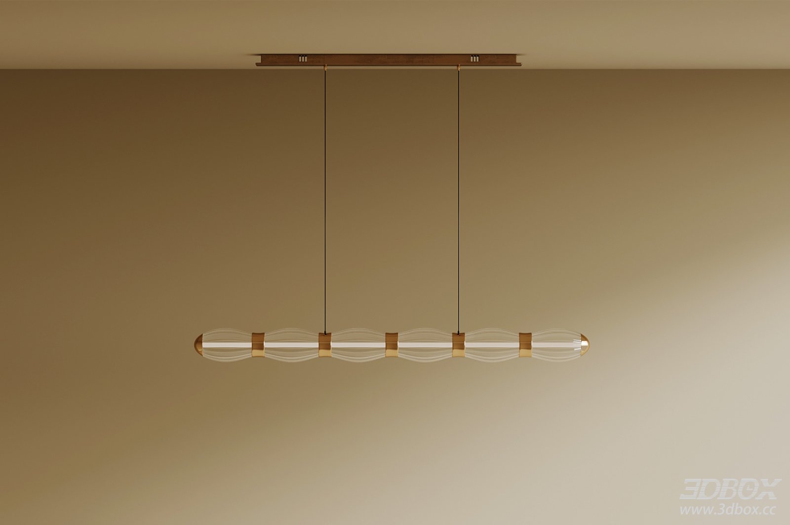 Modern Art Linear Glass Brass Ceiling Pendant Lamp