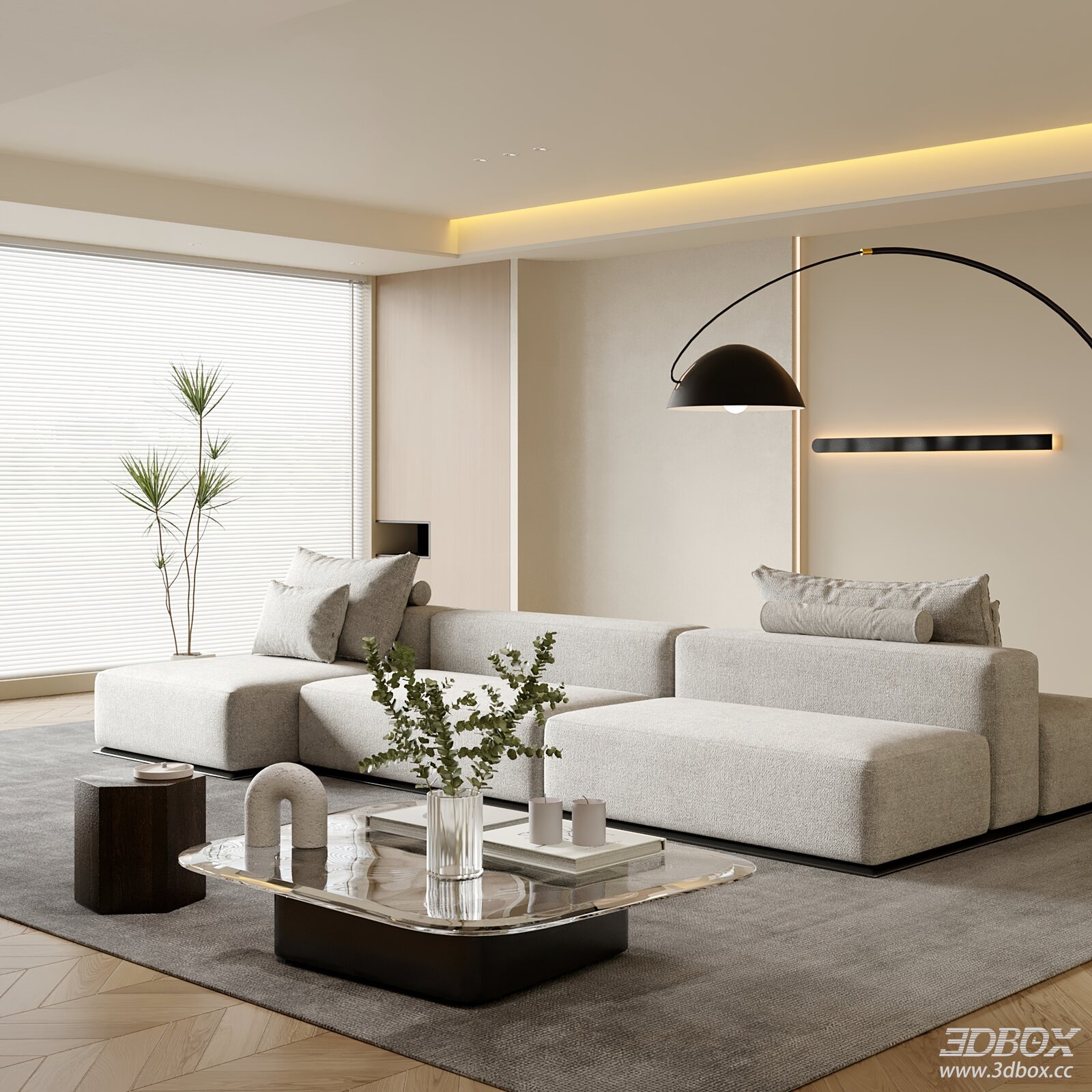 Modern Minimalist Living Room Interior Scene