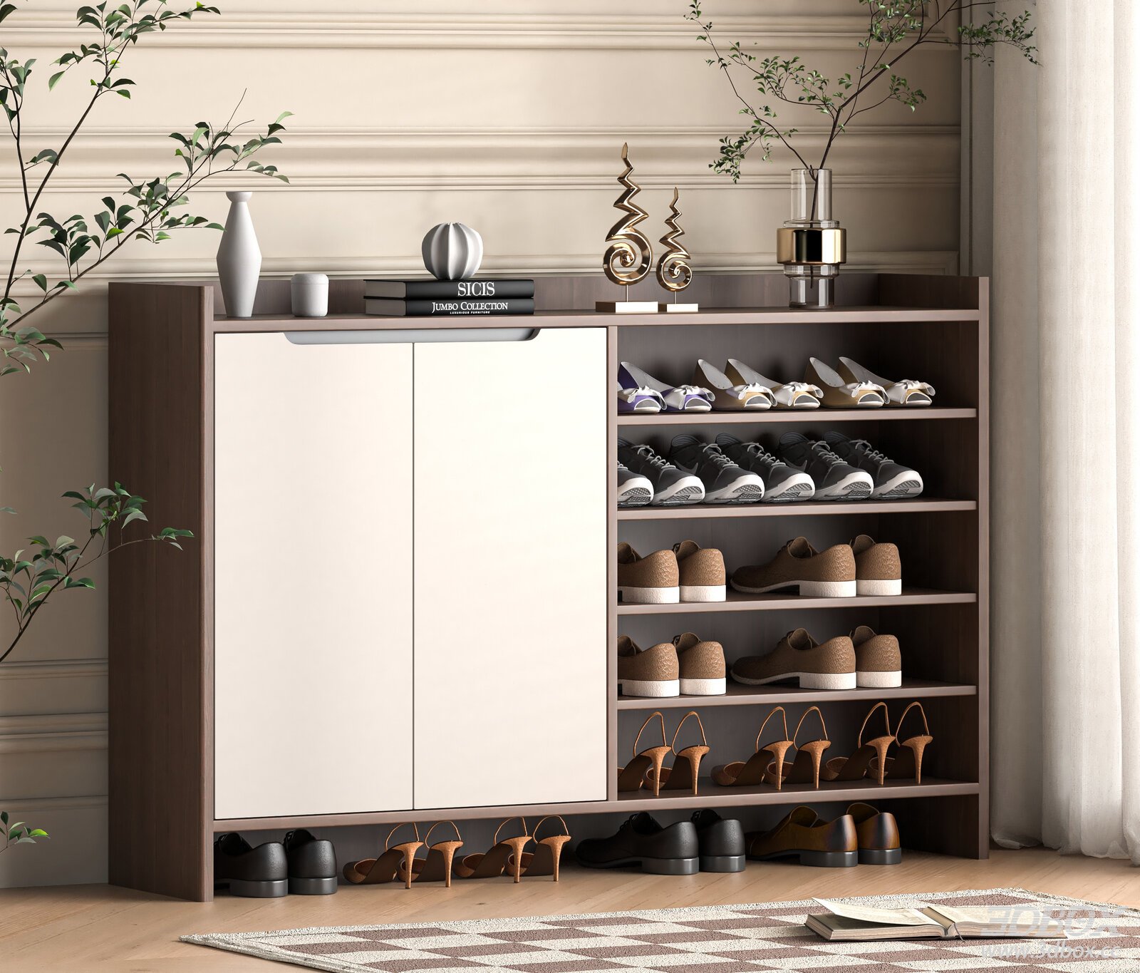Modern Hallway Shoe Cabinet Storage Unit