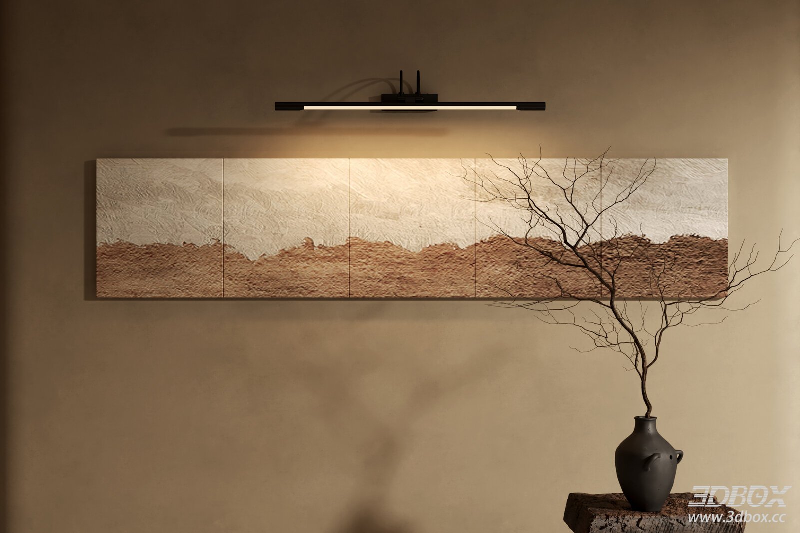 Wabi Sabi Long Horizontal Textured Wall Art Set