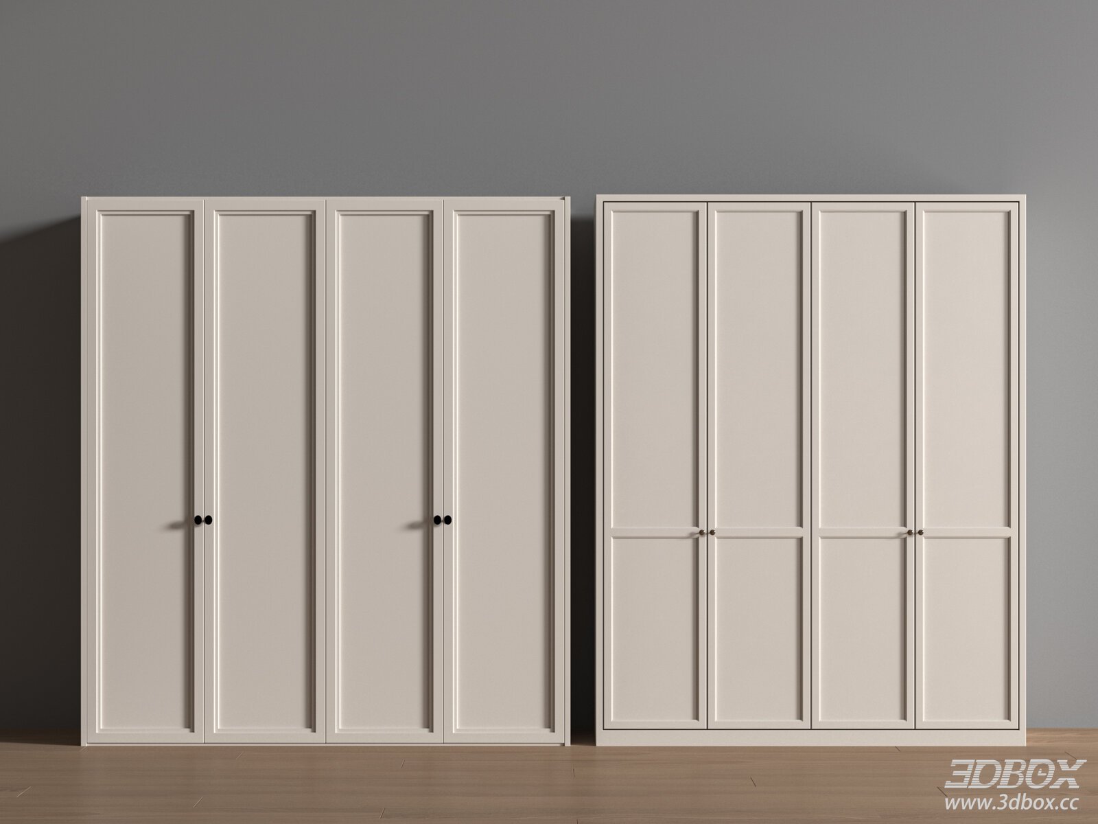 French Cream Style Wardrobe Set