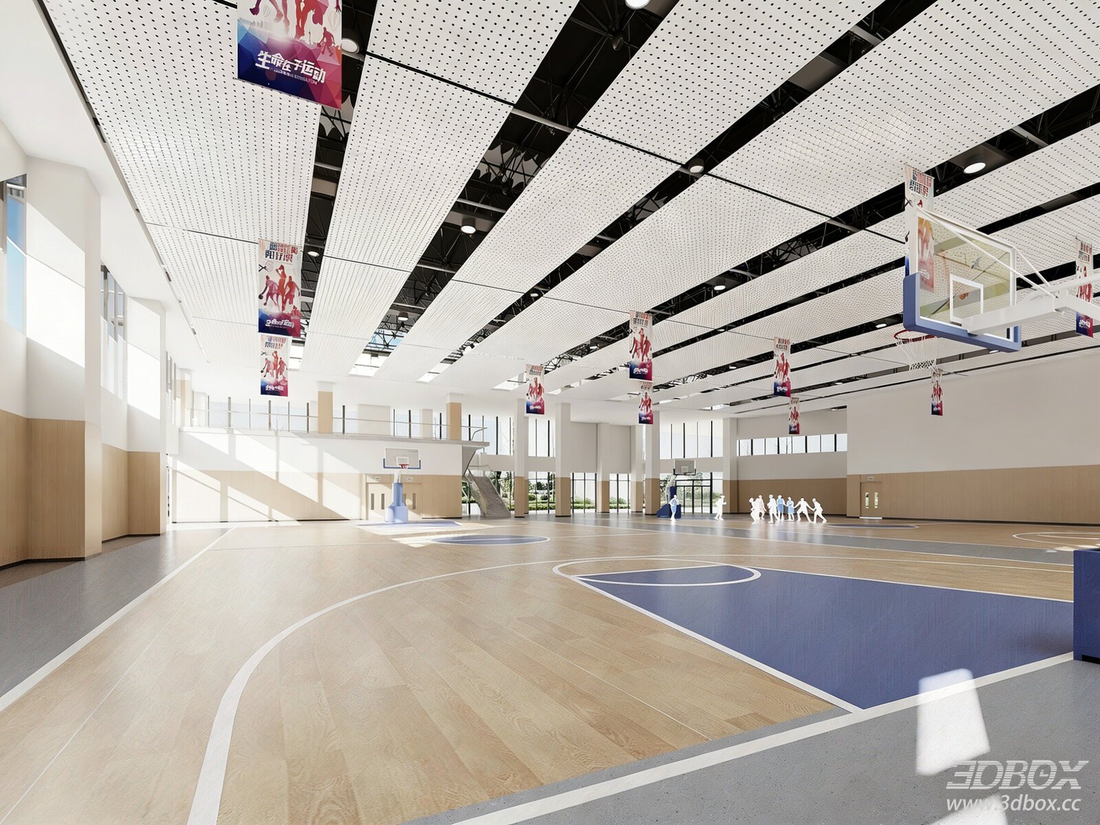 Modern Indoor Basketball Court University Sports Gym