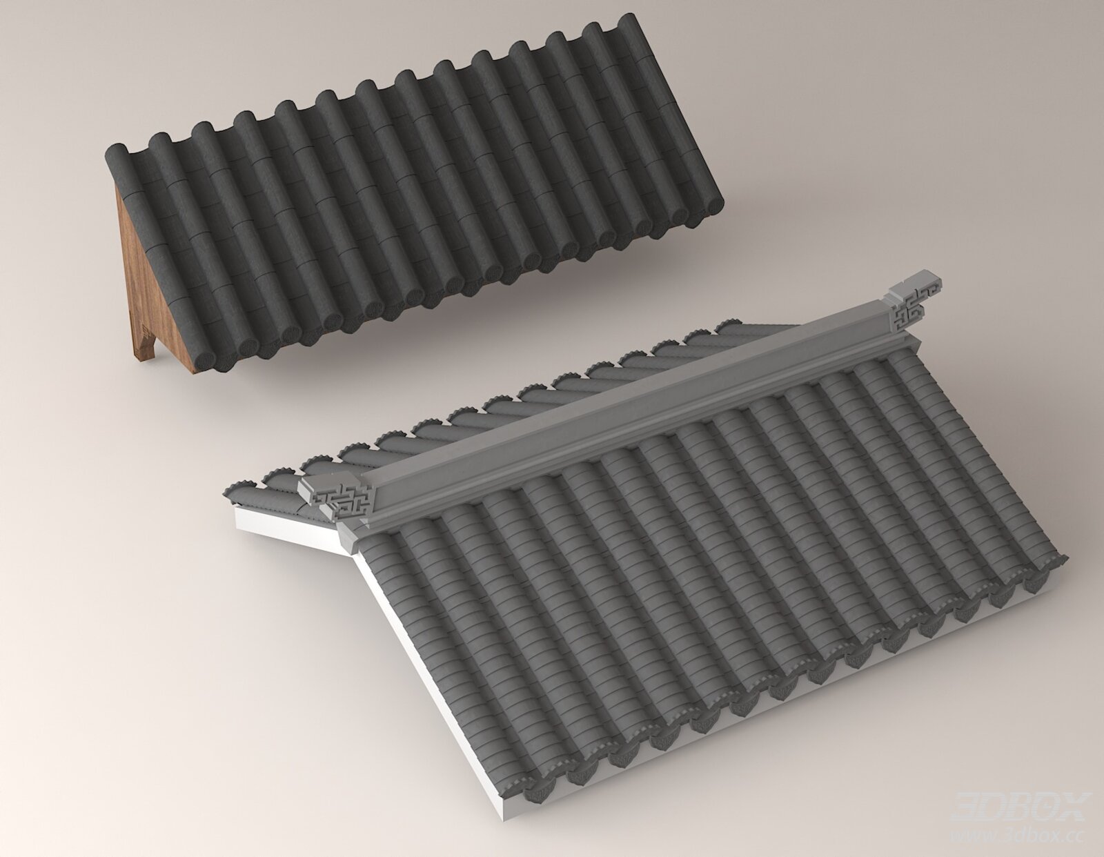 Traditional Chinese Grey Tile Roof Set
