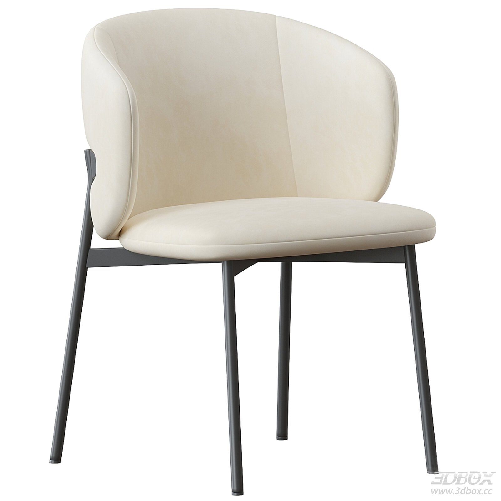 Modern Upholstered Dining Chair with Metal Legs