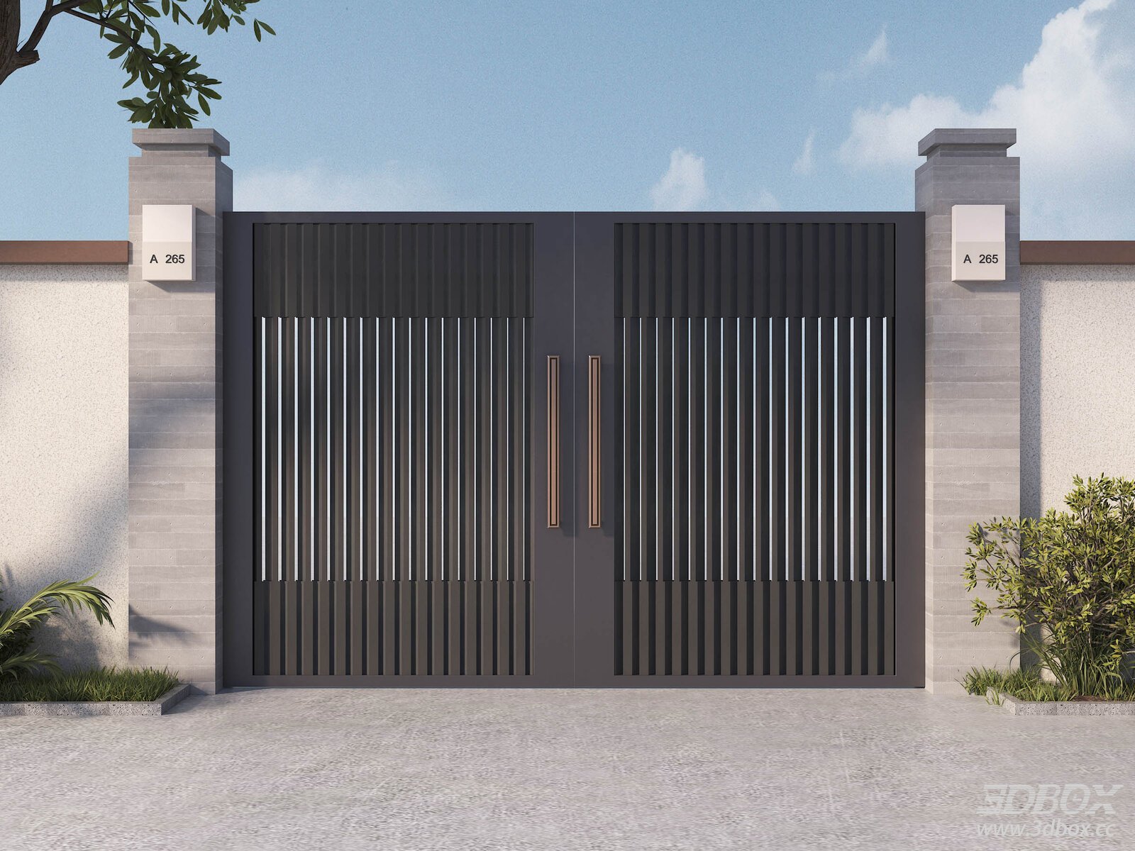 Modern Minimalist Metal Villa Courtyard Entrance Gate