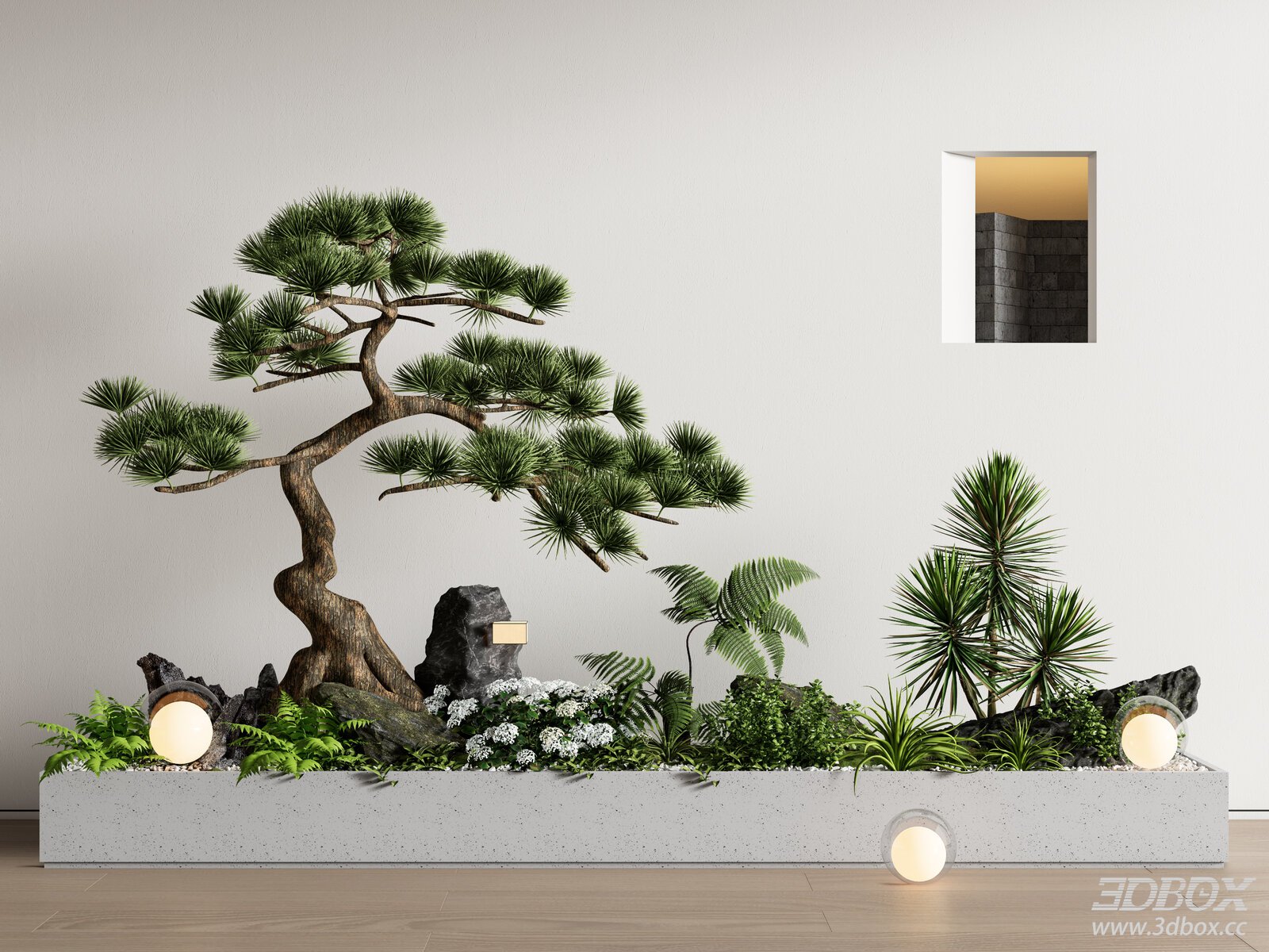 New Chinese Style Indoor Pine Bonsai Landscape Plant Set