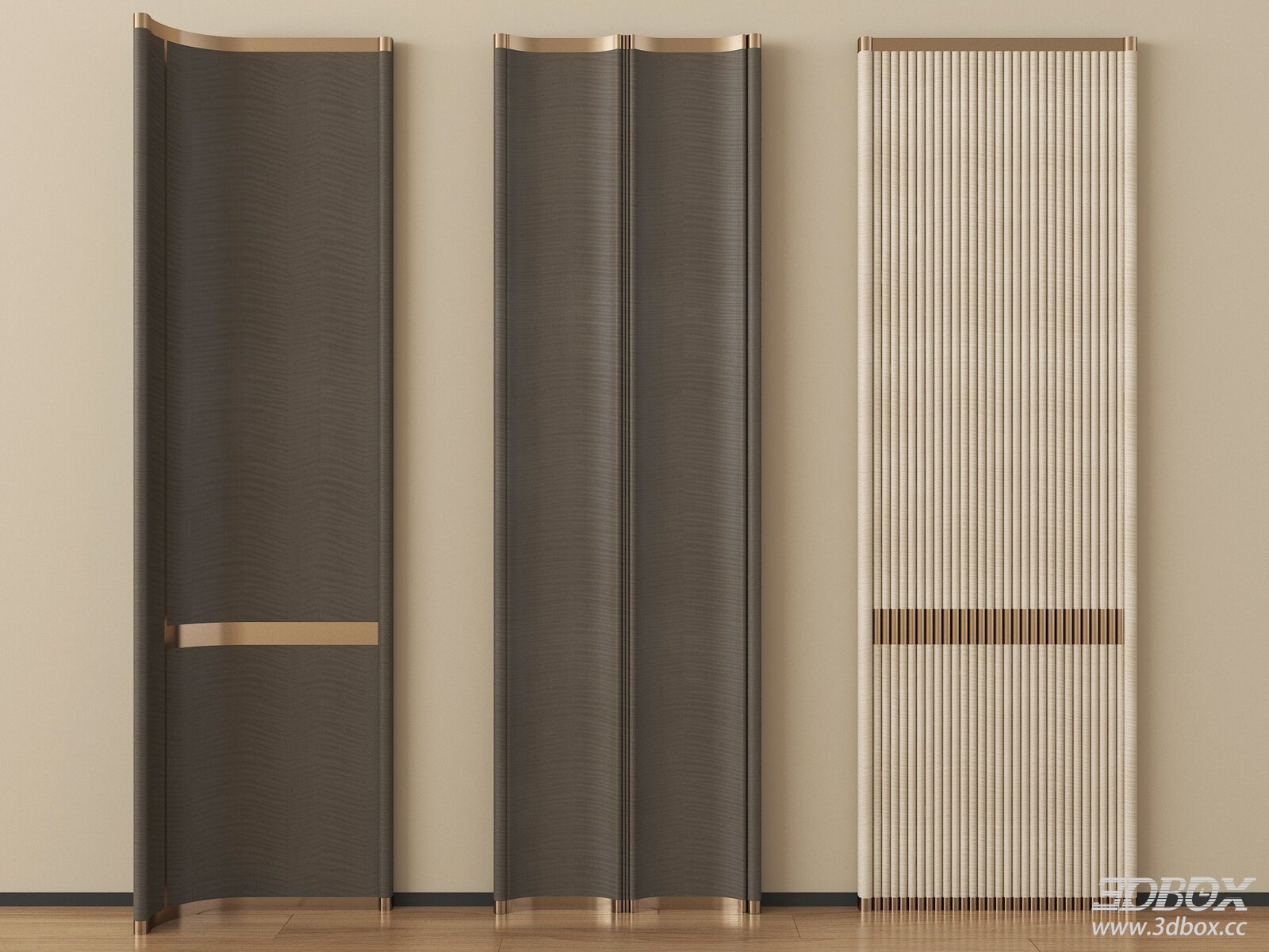 Modern Decorative Wall Panel Set with Brass Trim