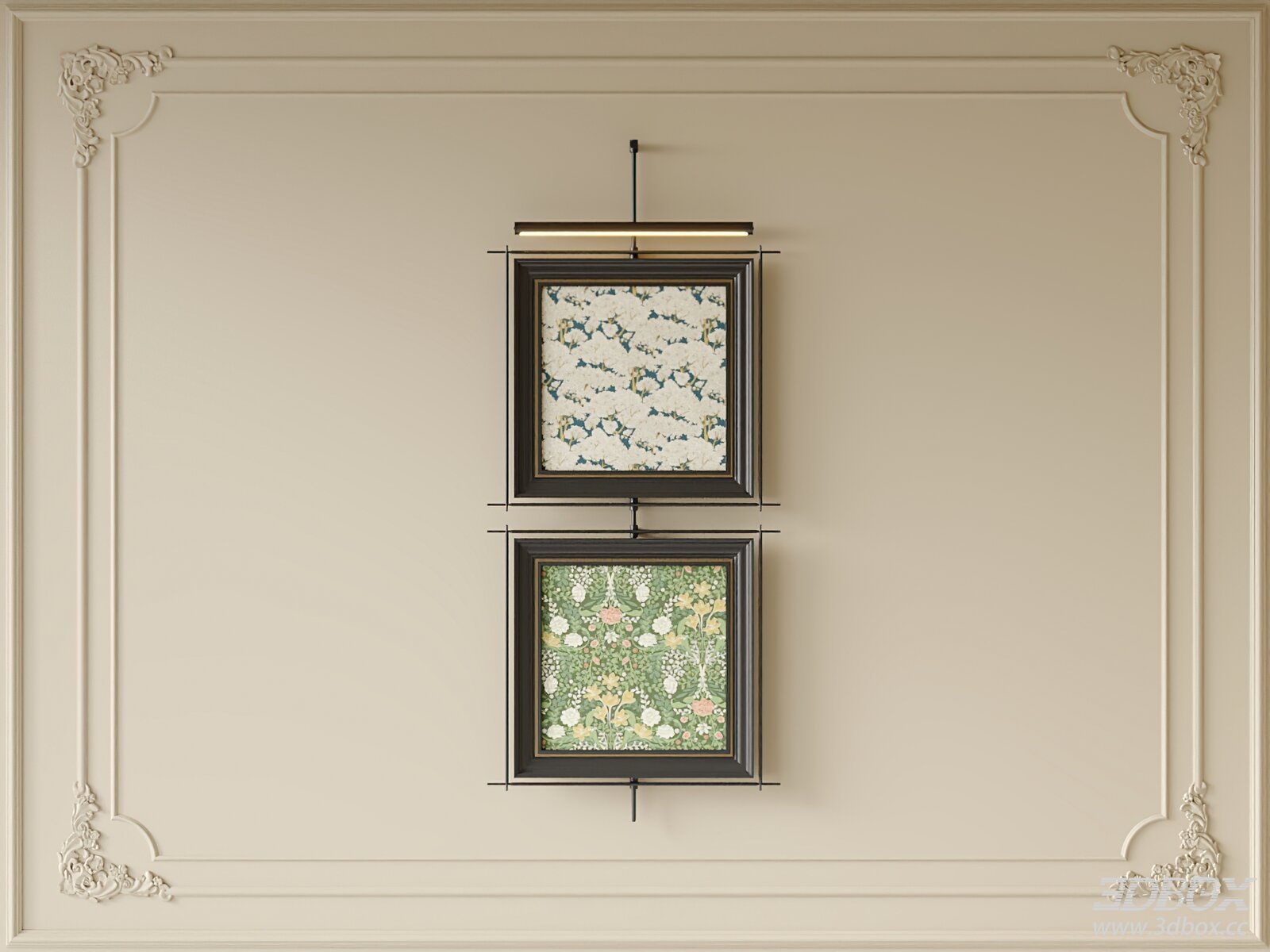 Modern Vintage Decorative Frame Set with Floral Paintings