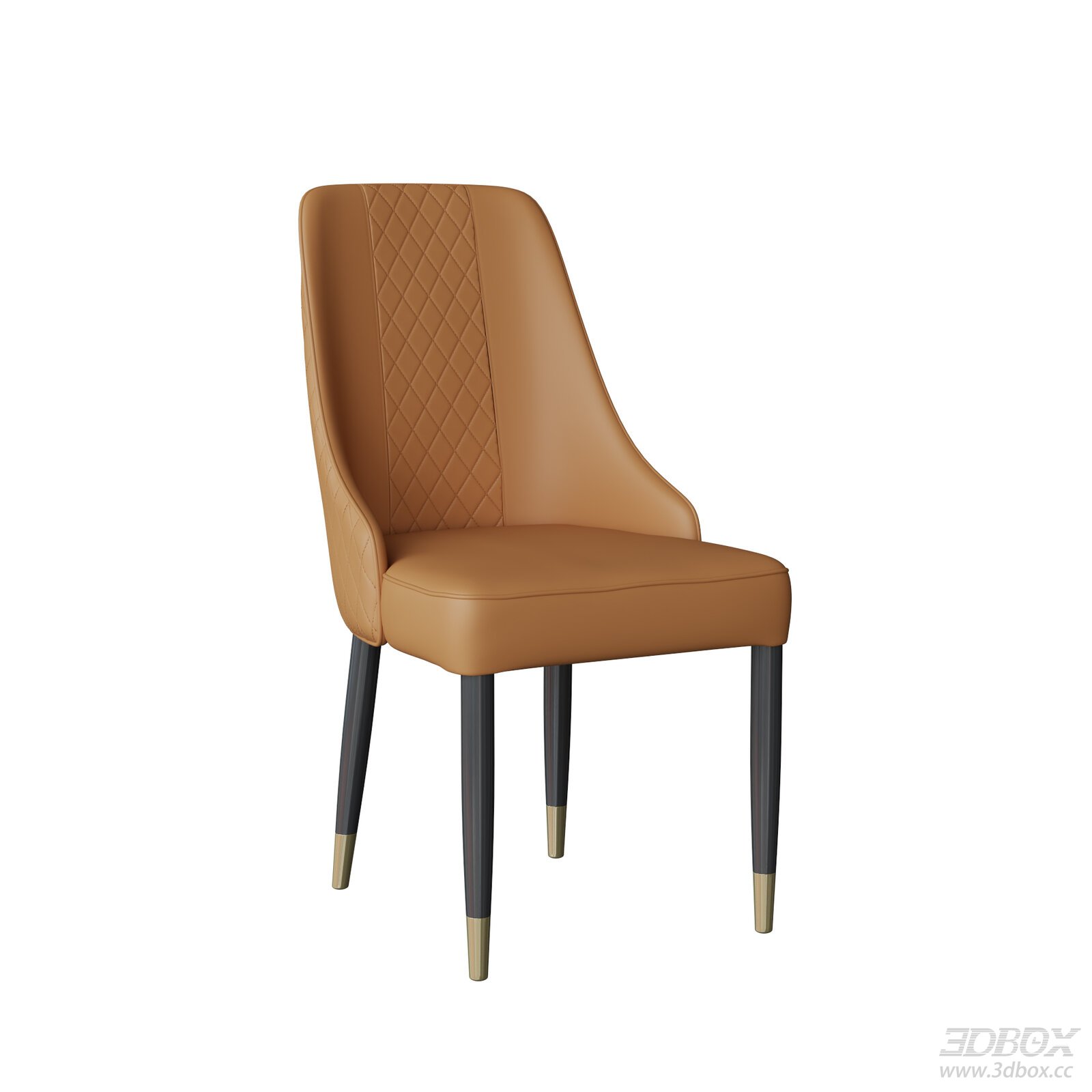 Luxury Modern Leather Dining Chair with Gold Accent