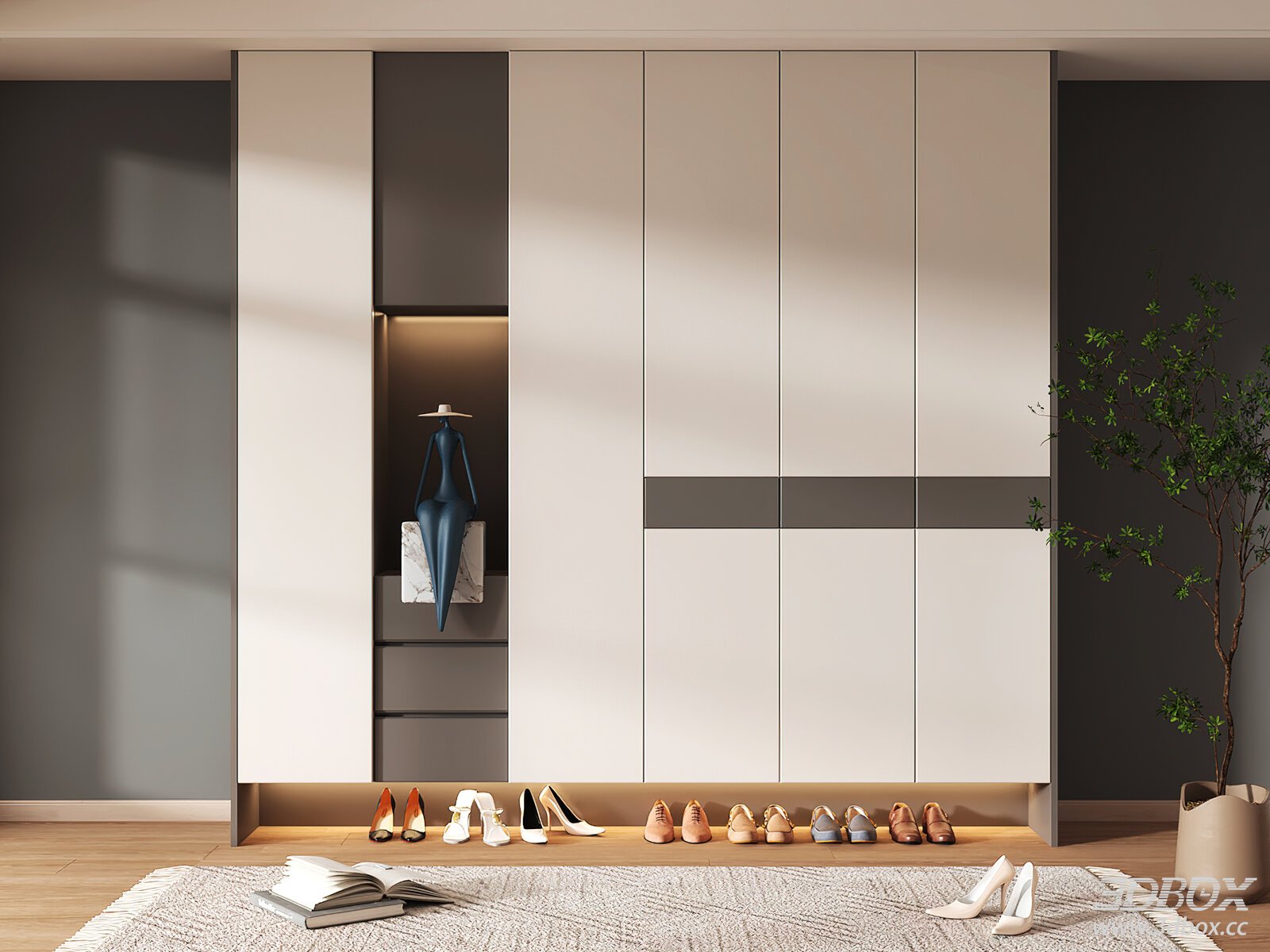 Modern Minimalist Hallway Shoe Storage Cabinet