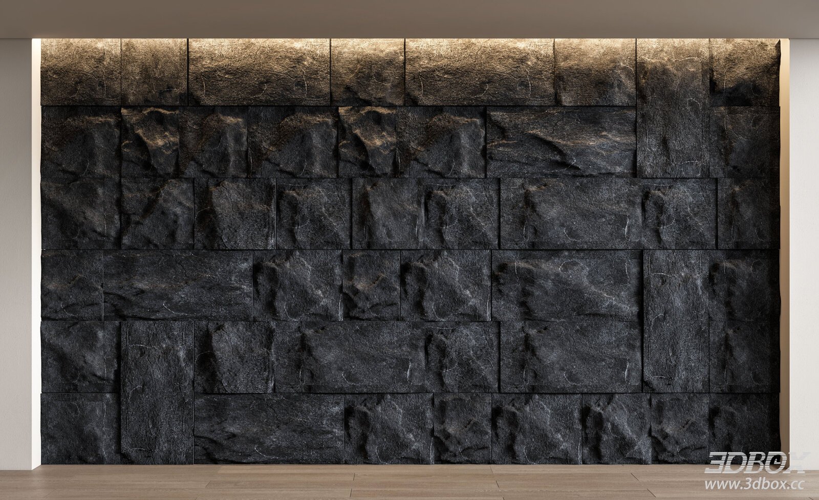 Modern Black Natural Stone 3D Feature Wall Panel