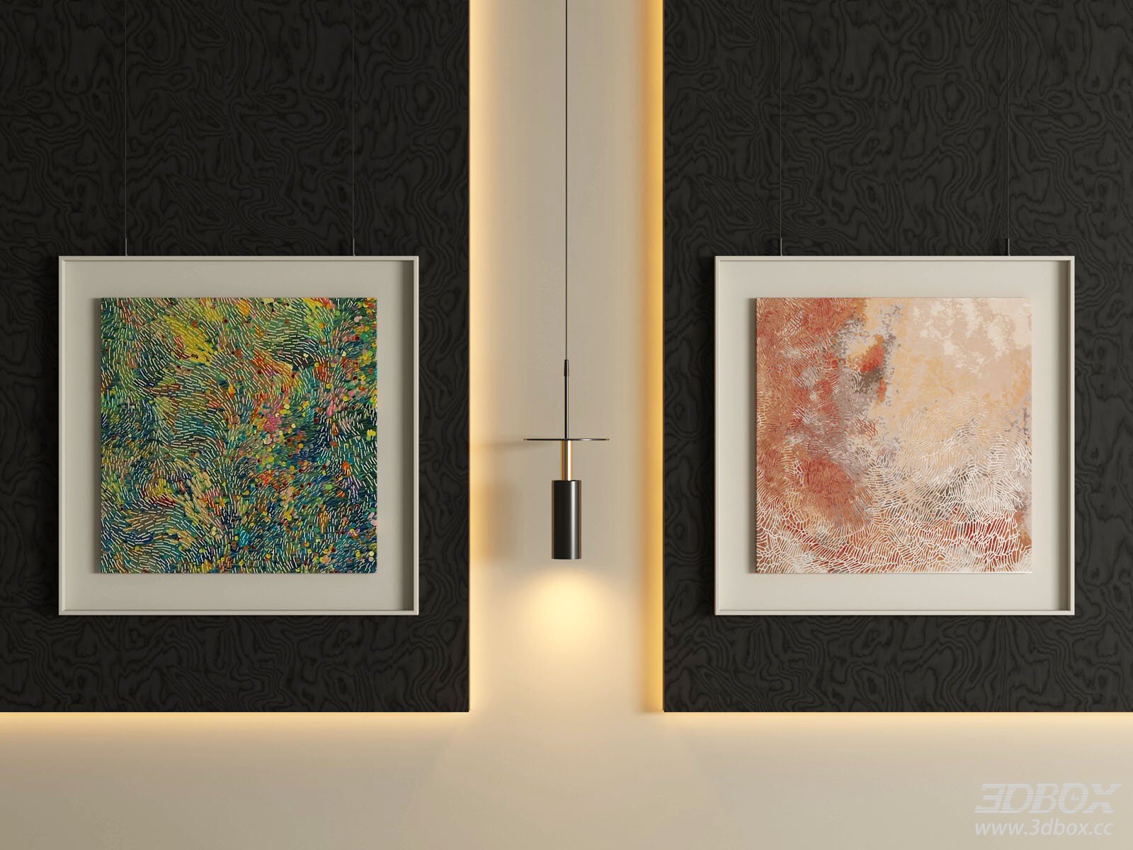 Modern Abstract Decorative Wall Art Framed Painting Set