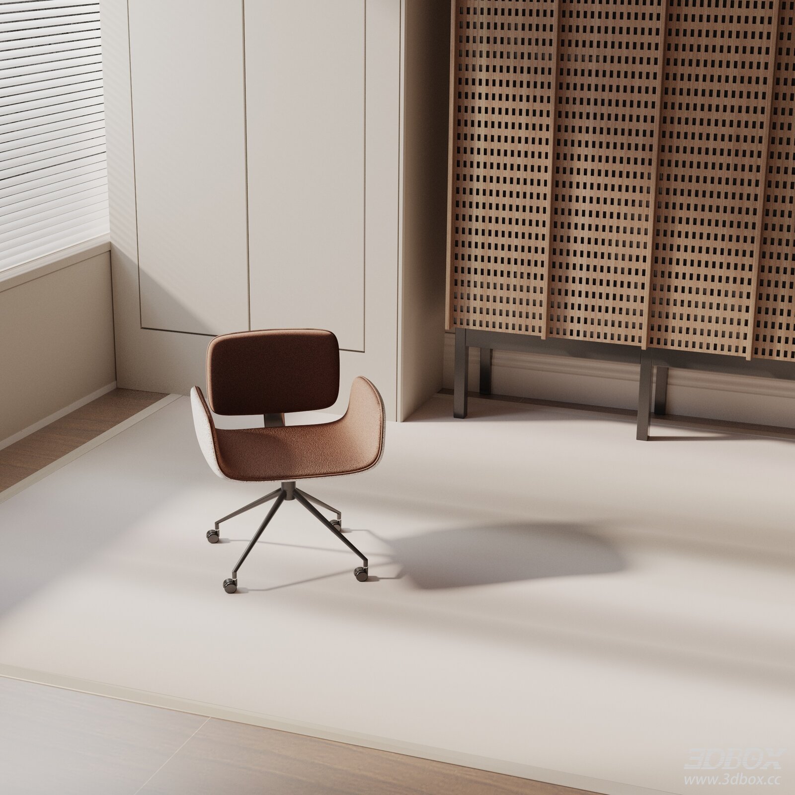 Modern Upholstered Wheeled Office Chair