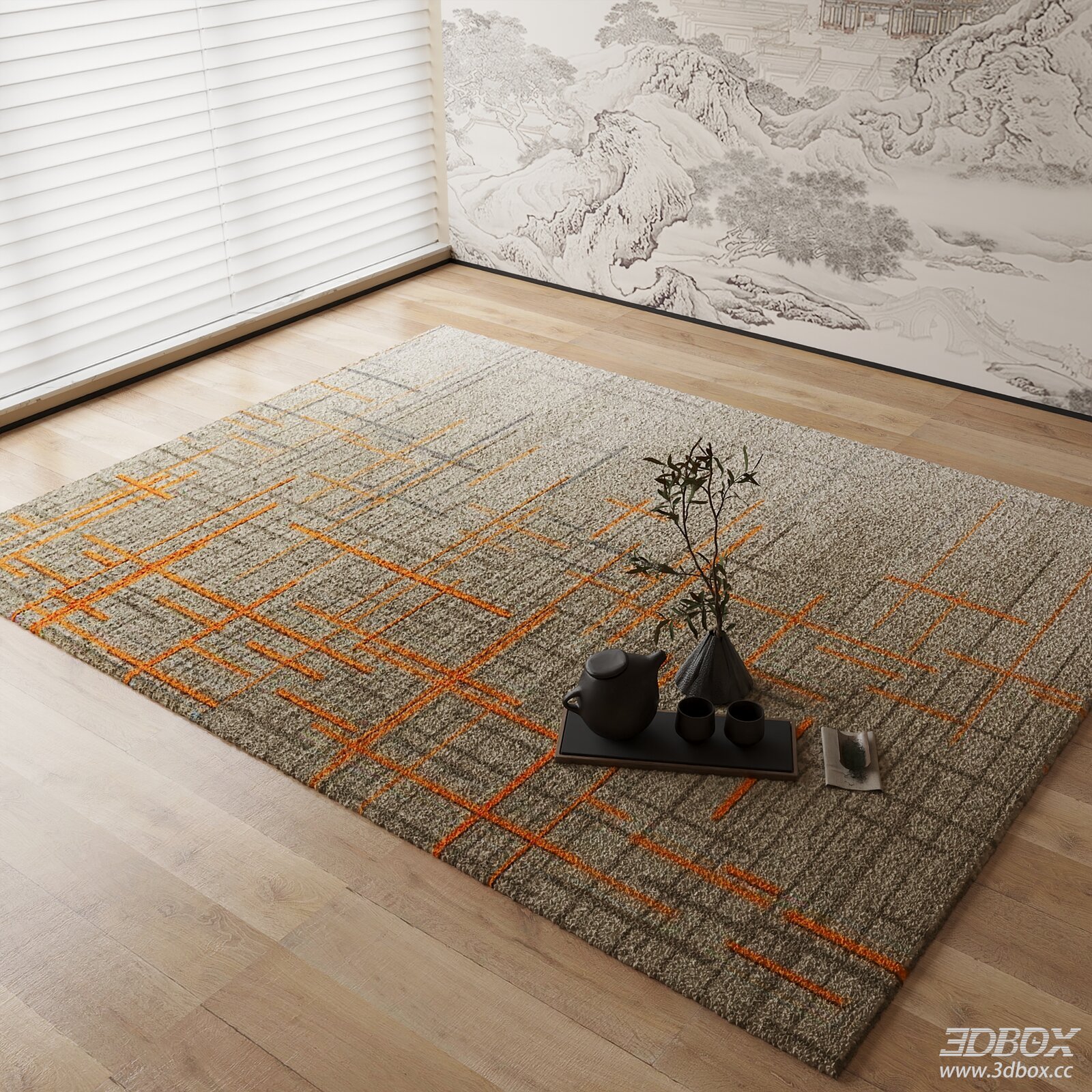 New Chinese Style Geometric Pattern Carpet